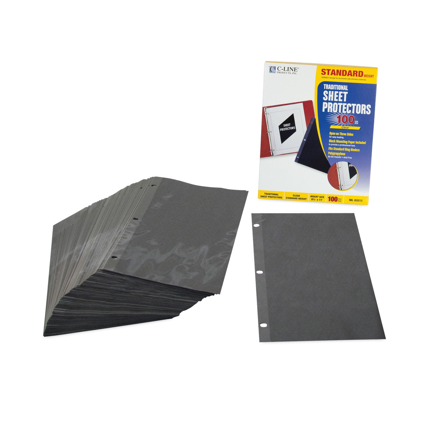 C-Line® Traditional Polypropylene Sheet Protectors, Standard Weight, 11 x 8.5, 100/Box