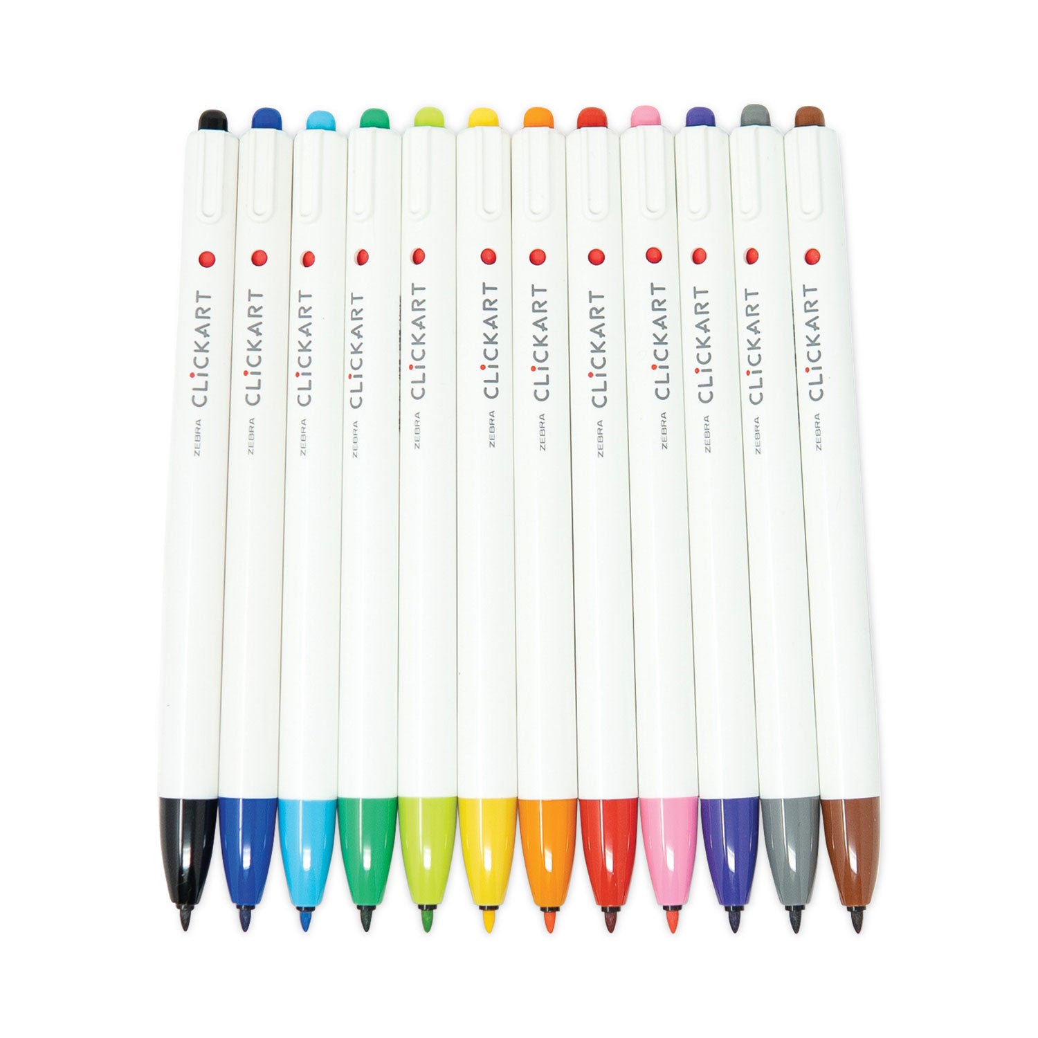 ClickArt Porous Point Pen, Retractable, Fine 0.6 mm, Assorted Ink, White Barrel, 36/Pack Zebra® Flipcost