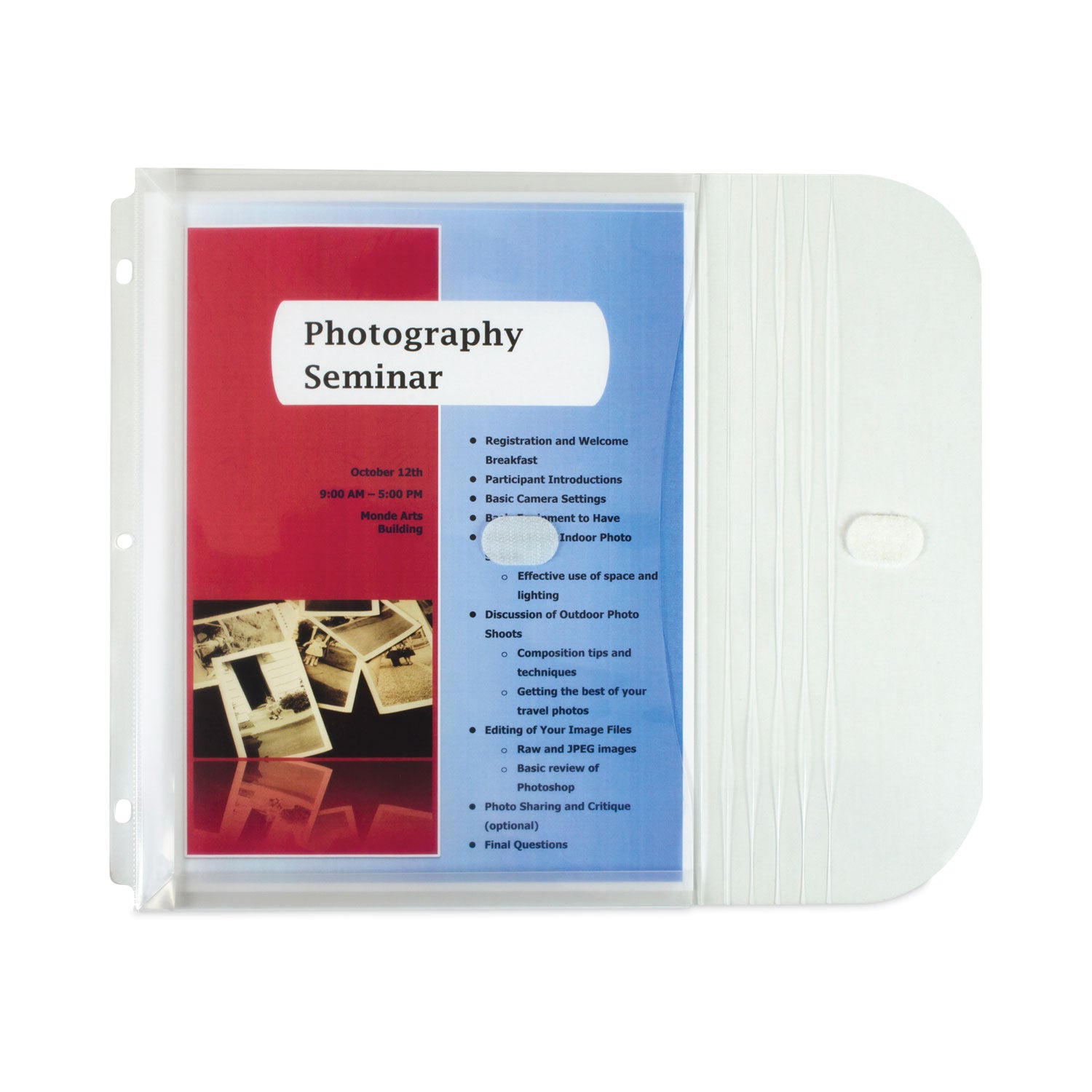 C-Line® Poly Binder Pockets, 9.25 x 11.5, Clear, 5/Pack