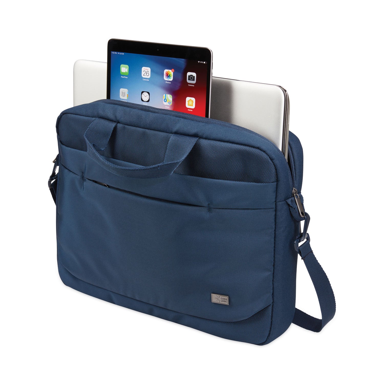 Case Logic® Advantage Laptop Attache, Fits Devices Up to 14", Polyester, 14.6 x 2.8 x 13, Dark Blue