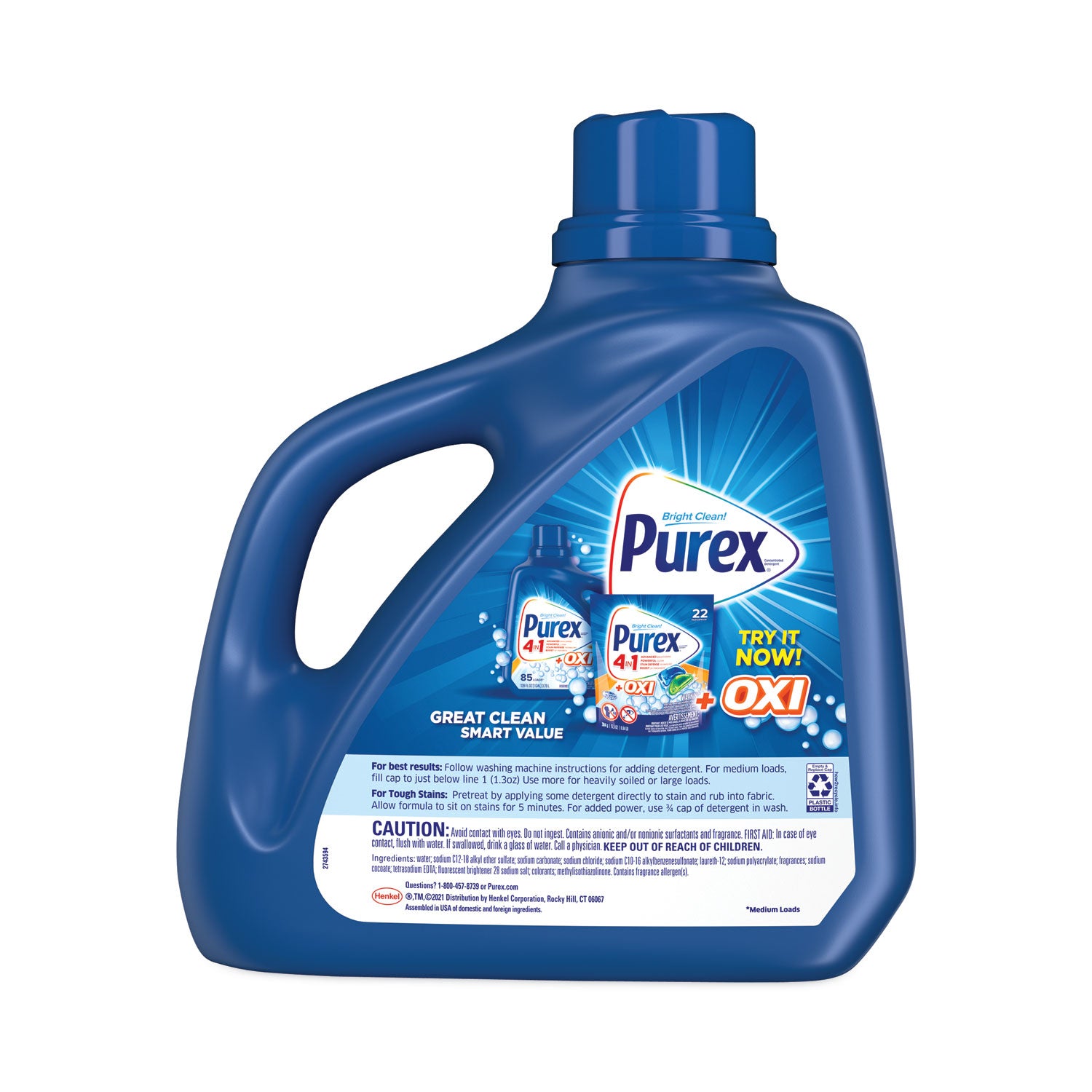 Purex® Liquid Laundry Detergent, Mountain Breeze, 150 oz, Bottle