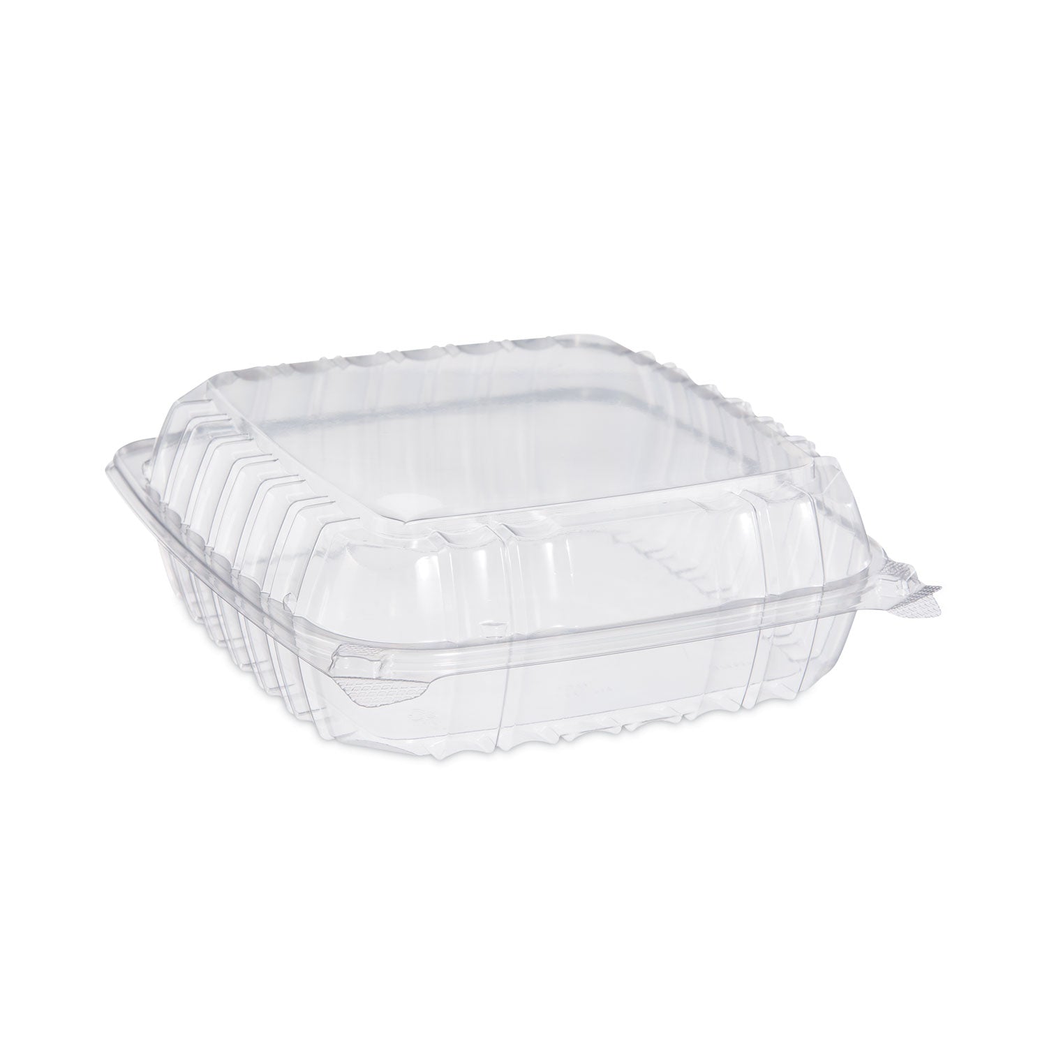 Dart® ClearSeal Hinged-Lid Plastic Containers, 9.3 x 8.8 x 3, Clear, Plastic, 100/Bag, 2 Bags/Carton