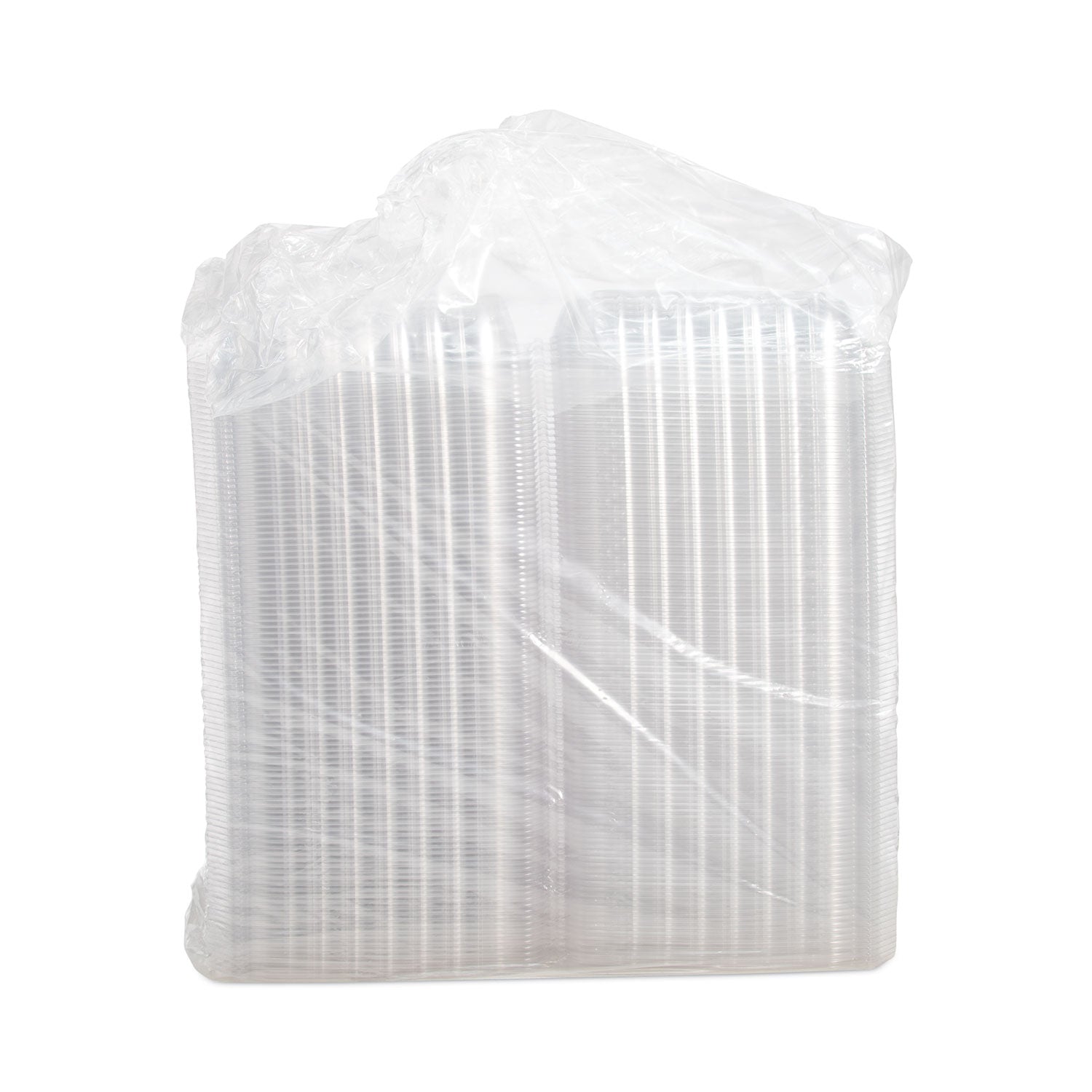 Dart® ClearSeal Hinged-Lid Plastic Containers, 9.3 x 8.8 x 3, Clear, Plastic, 100/Bag, 2 Bags/Carton