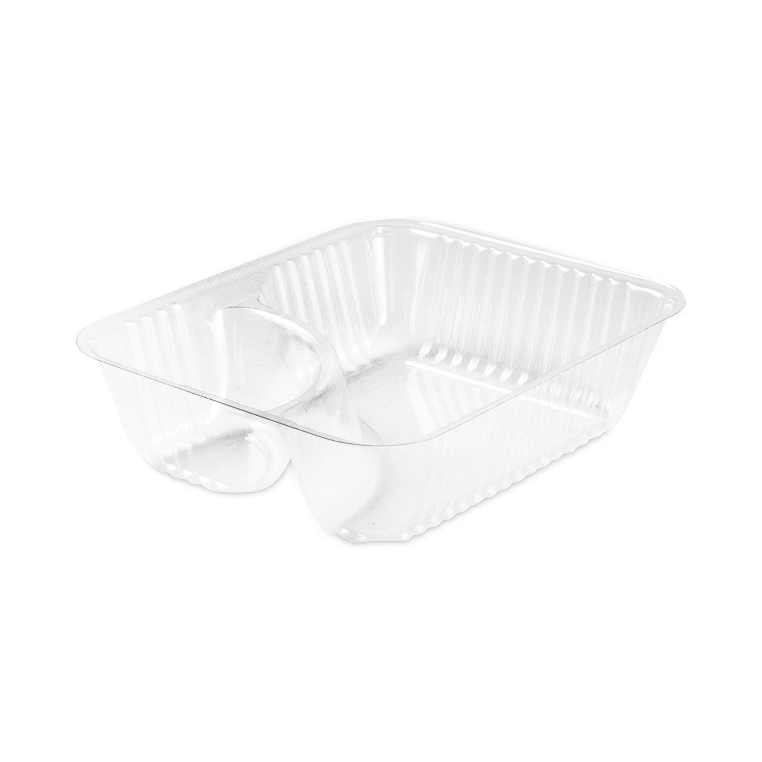 Dart® ClearPac Small Nacho Tray, 2-Compartments, 5 x 6 x 1.5, Clear, Plastic, 125/Bag, 2 Bags/Carton