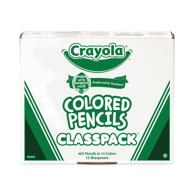 Crayola® Color Pencil Classpack Set with (462) Pencils and (12) Pencil Sharpeners, 3.3 mm, 2B, Assorted Lead and Barrel Colors, 462/BX Flipcost Flipcost