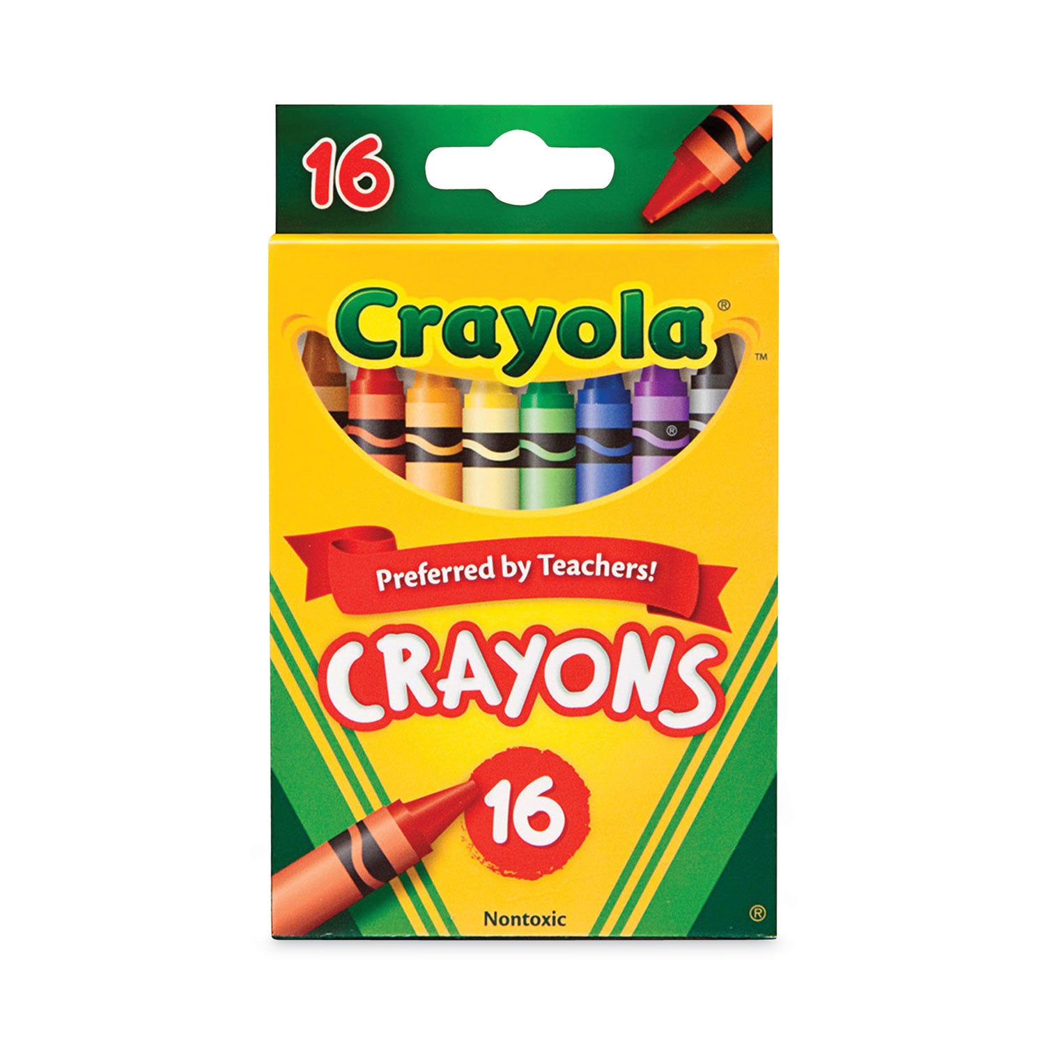 Classic Color Crayons, Peggable Retail Pack, 16 Colors/Pack