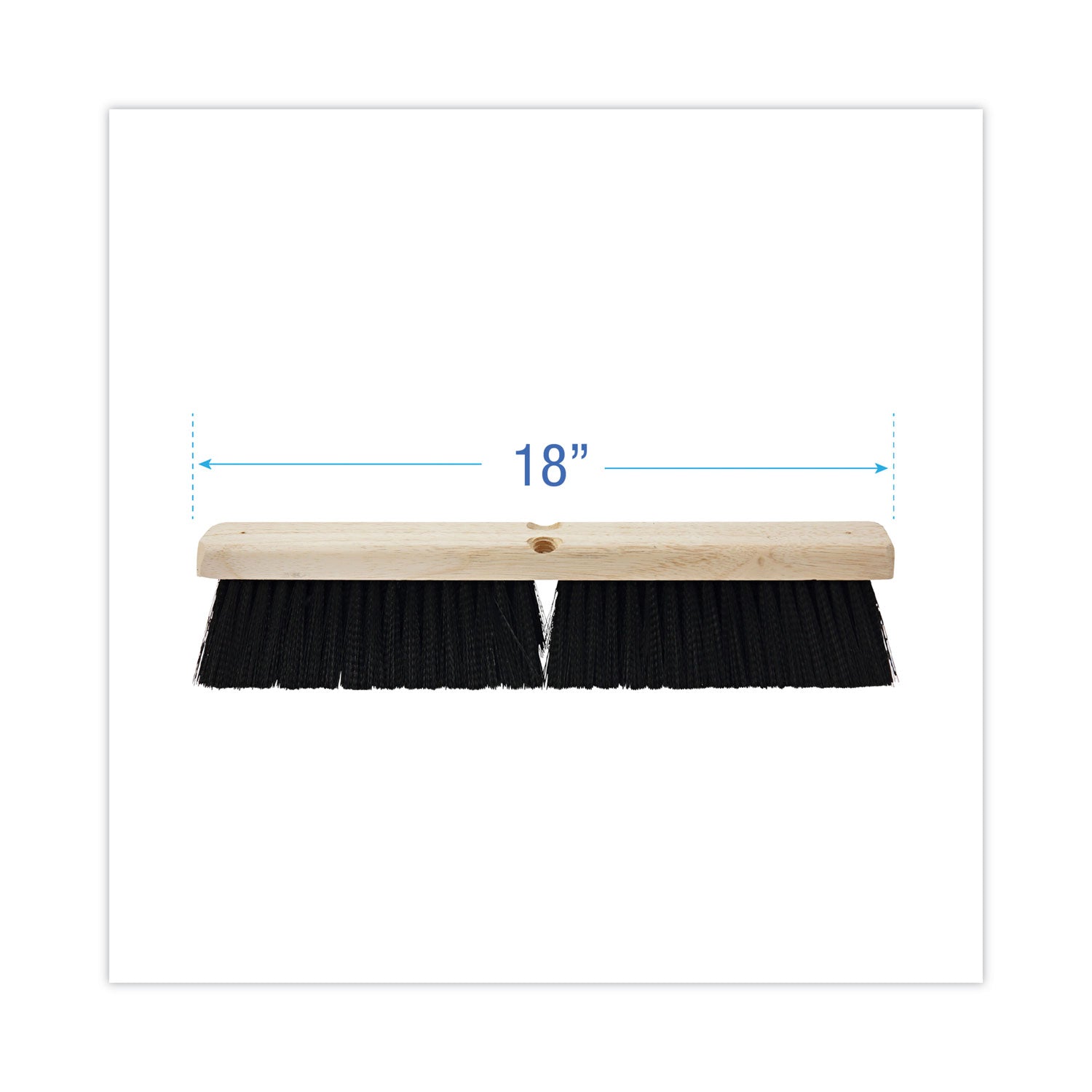 Boardwalk® Floor Brush Head, 3" Black Medium Weight Polypropylene Bristles, 18" Brush