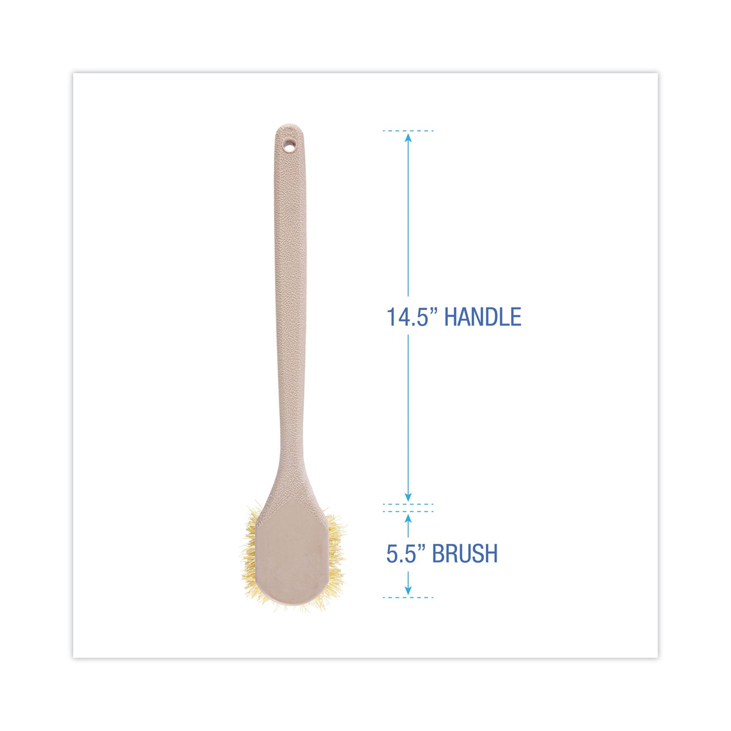 Boardwalk® Utility Brush, Cream Polypropylene Bristles, 5.5 Brush, 14.5" Tan Plastic Handle