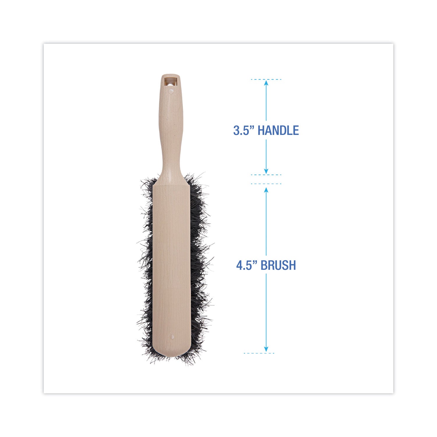 Boardwalk® Counter Brush, Black Tampico Bristles, 4.5" Brush, 3.5" Tan Plastic Handle