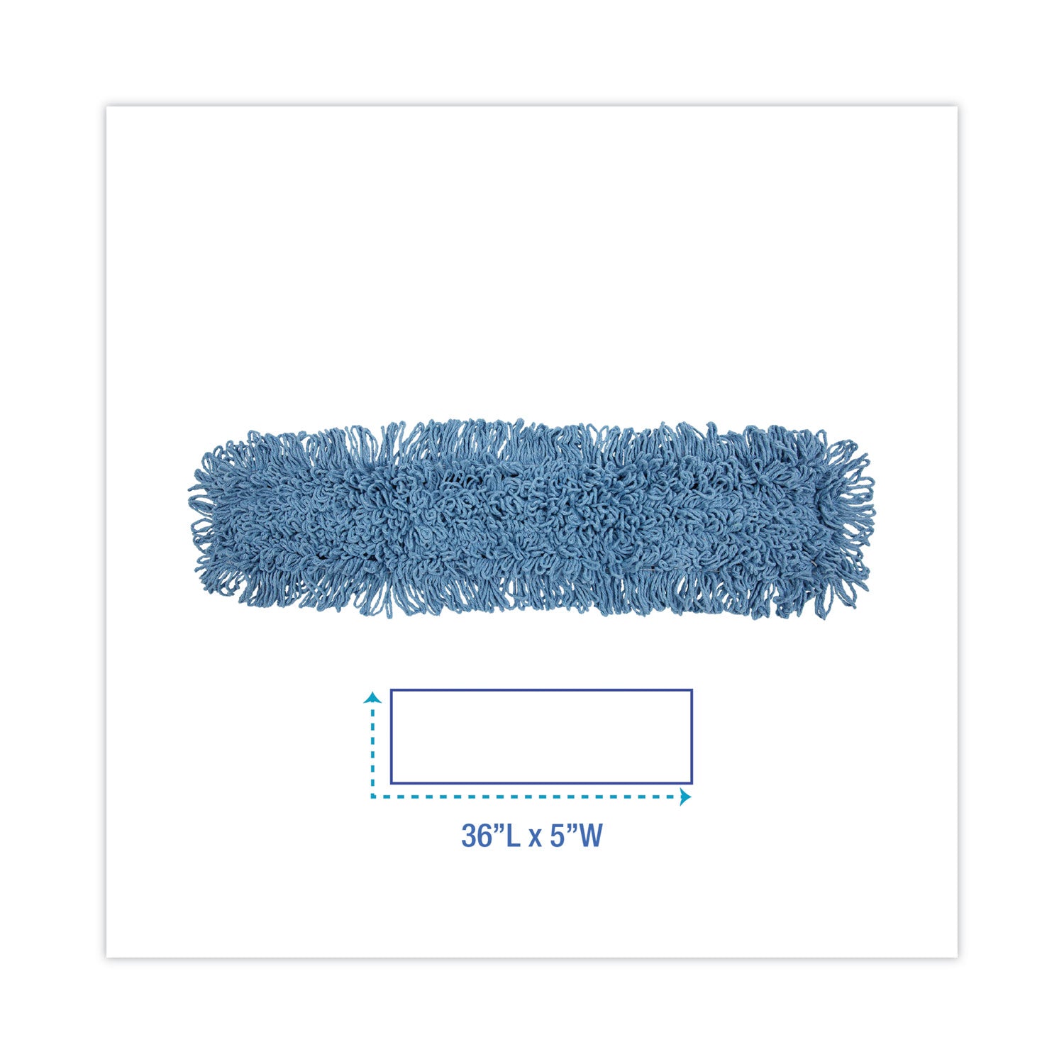 Boardwalk® Dust Mop Head, Cotton/Synthetic Blend, 36 x 5, Looped-End, Blue