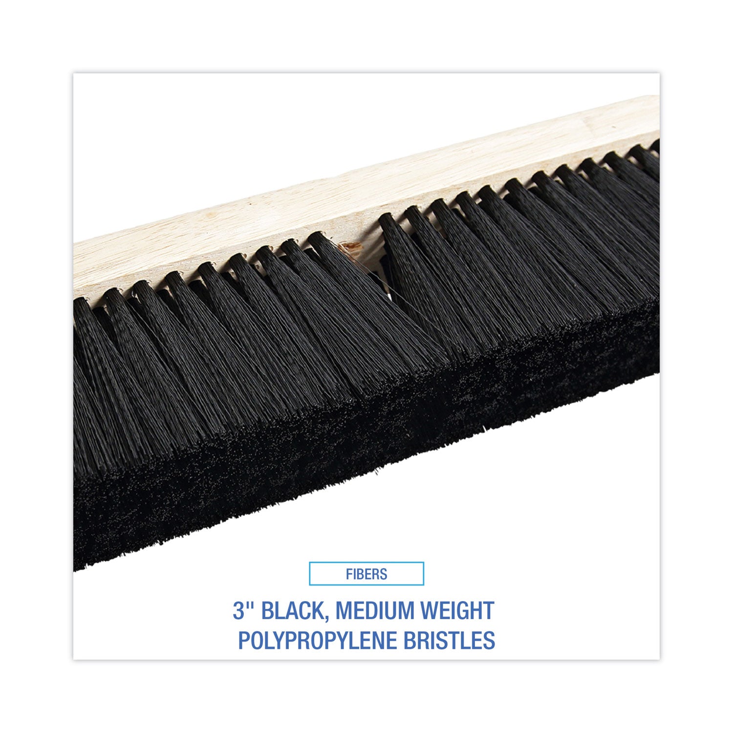 Boardwalk® Floor Brush Head, 3" Black Medium Weight Polypropylene Bristles, 18" Brush