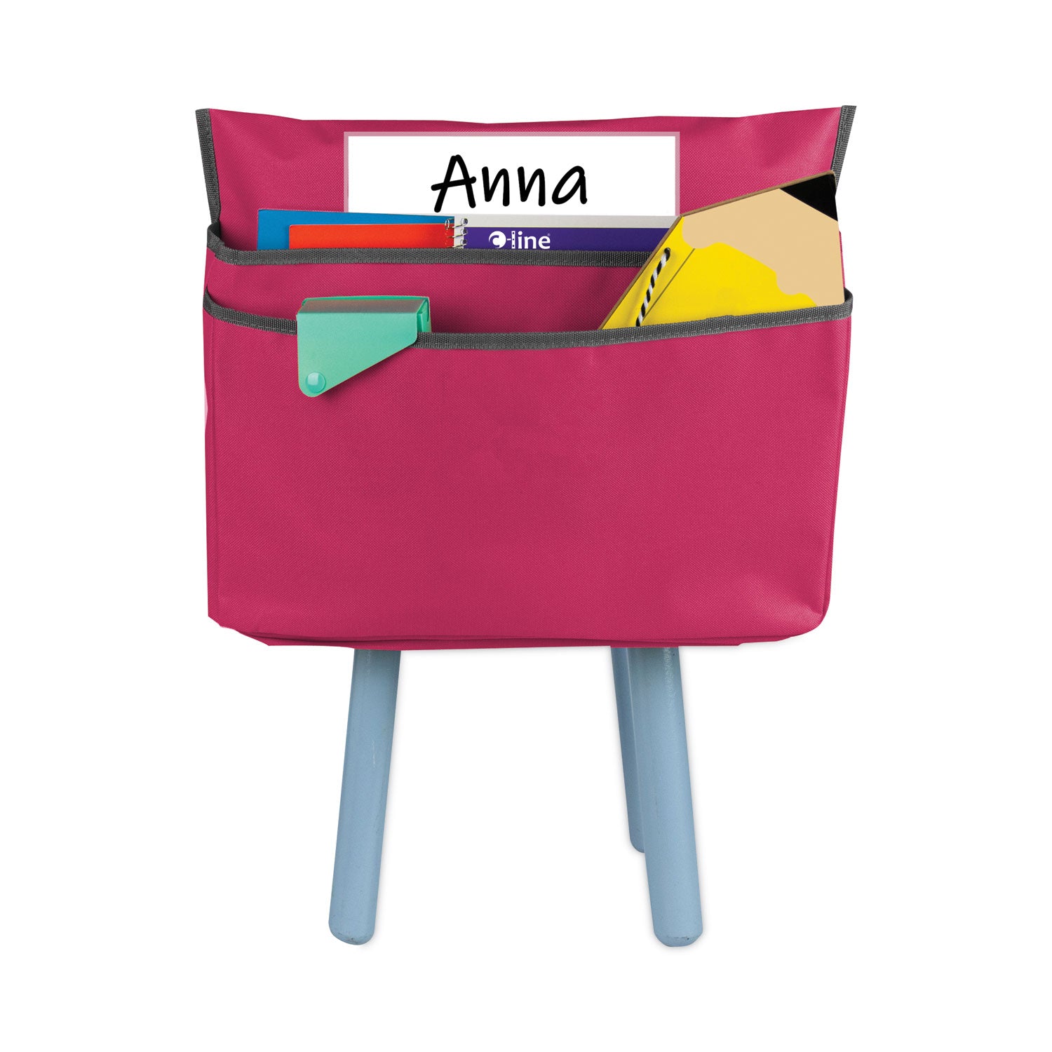 C-Line® Chair Cubbies for Most Classroom Chair Styles, Large, 18 x 13.25, Fabric/Vinyl, Sunset Red