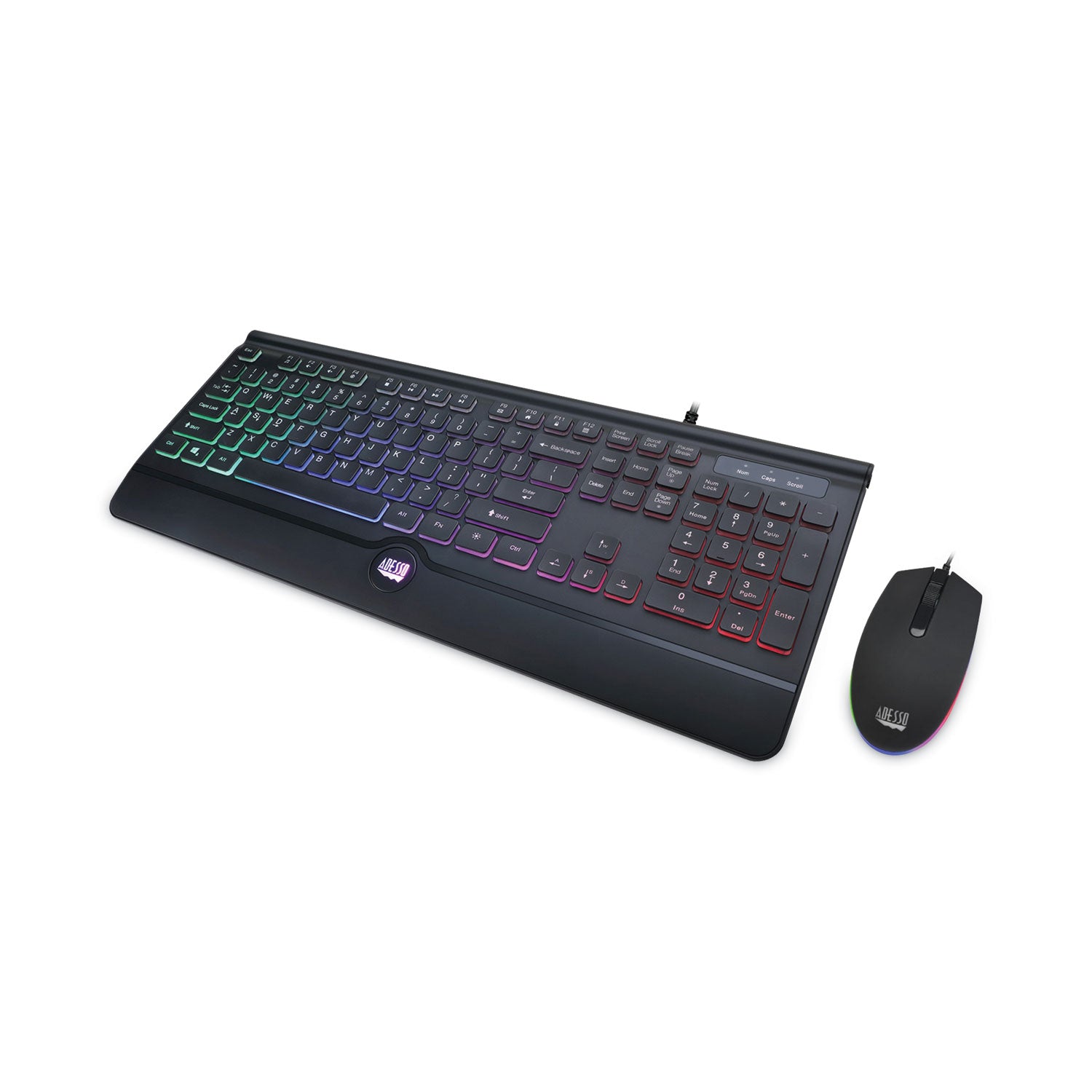 Backlit Gaming Keyboard and Mouse Combo, USB, Black