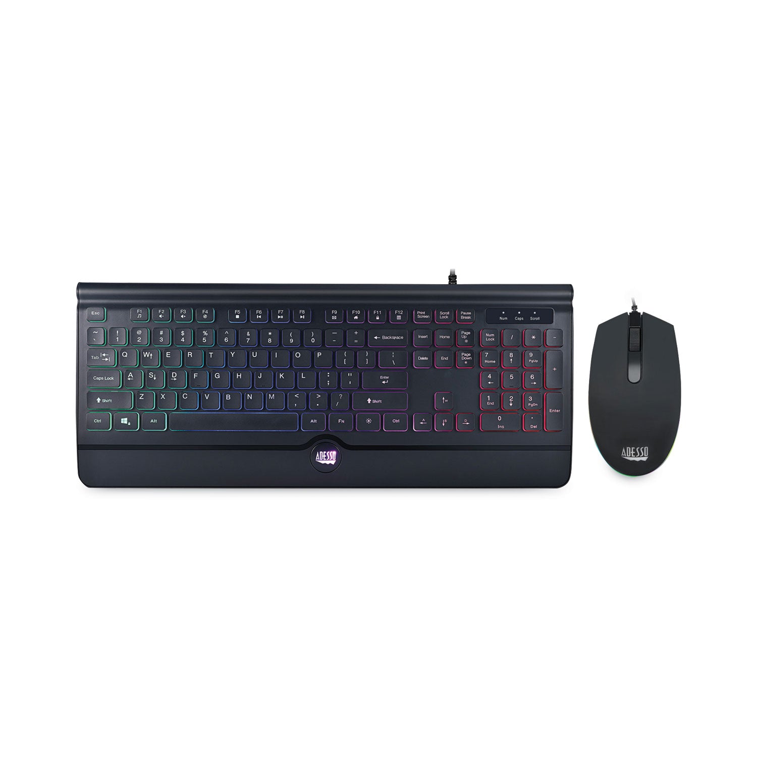 Backlit Gaming Keyboard and Mouse Combo, USB, Black