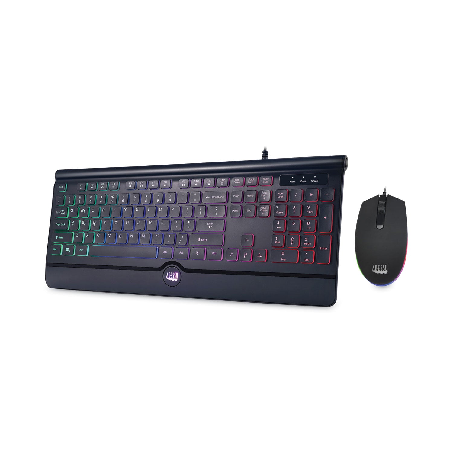 Backlit Gaming Keyboard and Mouse Combo, USB, Black