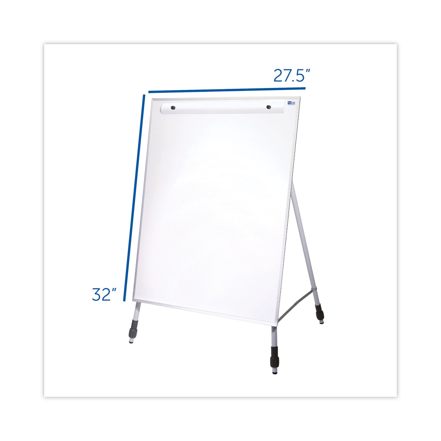 Flipside Adjustable Dry Erase Board, 27.5 x 32, White Surface, Silver Aluminum Frame