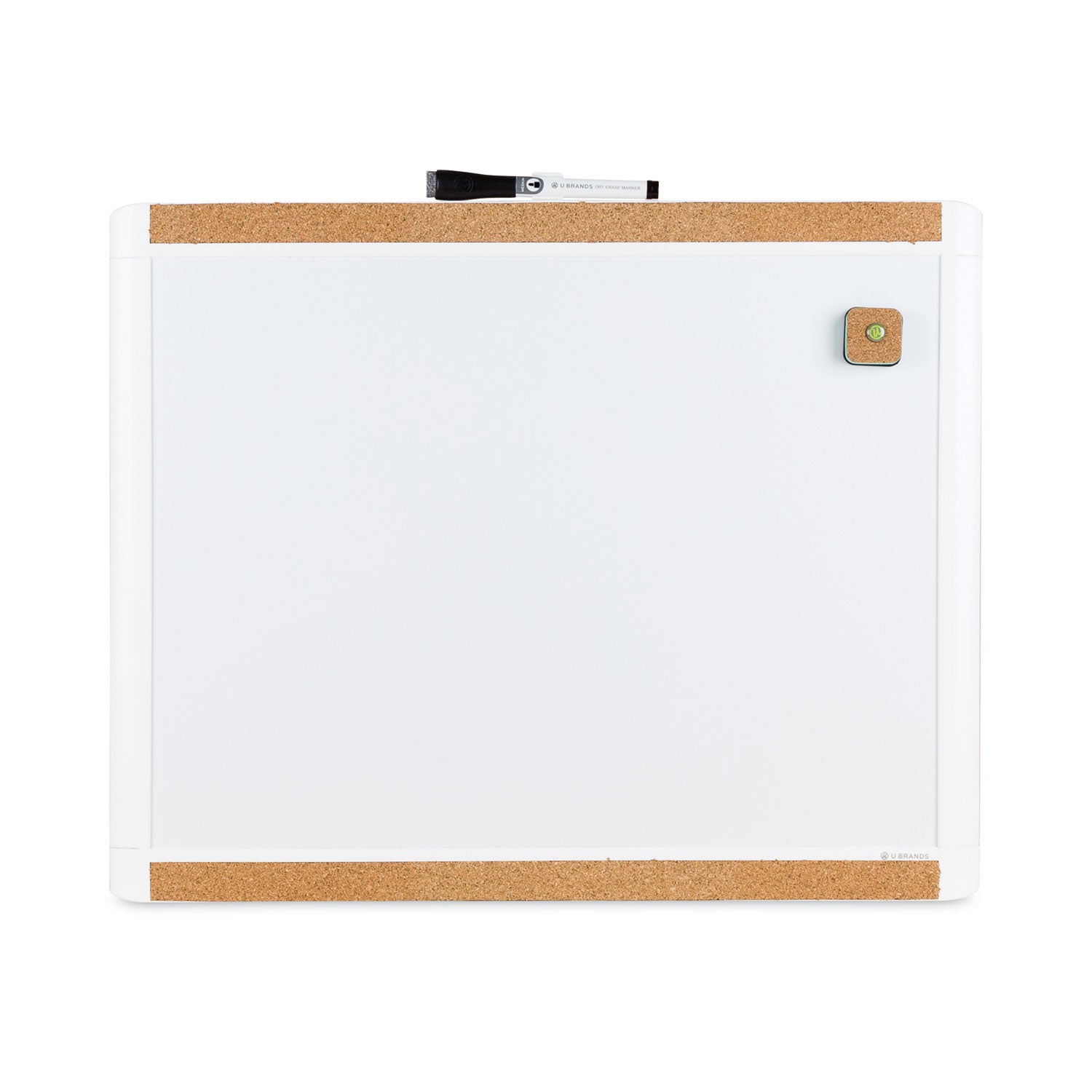 PINIT Magnetic Dry Erase Board with Plastic Frame, 20 x 16, White Surface, White Plastic Frame