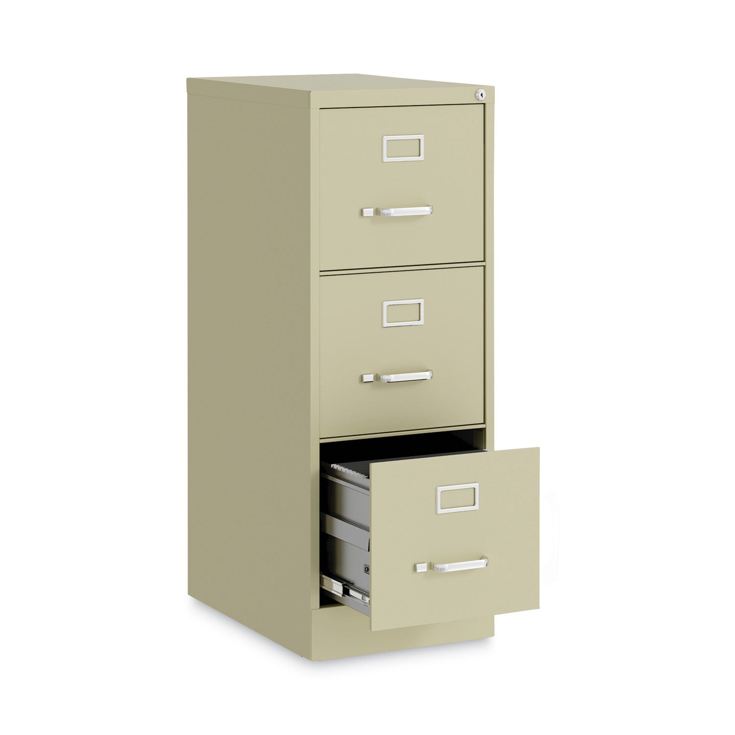 Alera® Three-Drawer Economy Vertical File, Letter-Size File Drawers, 15" x 22" x 40.19", Putty