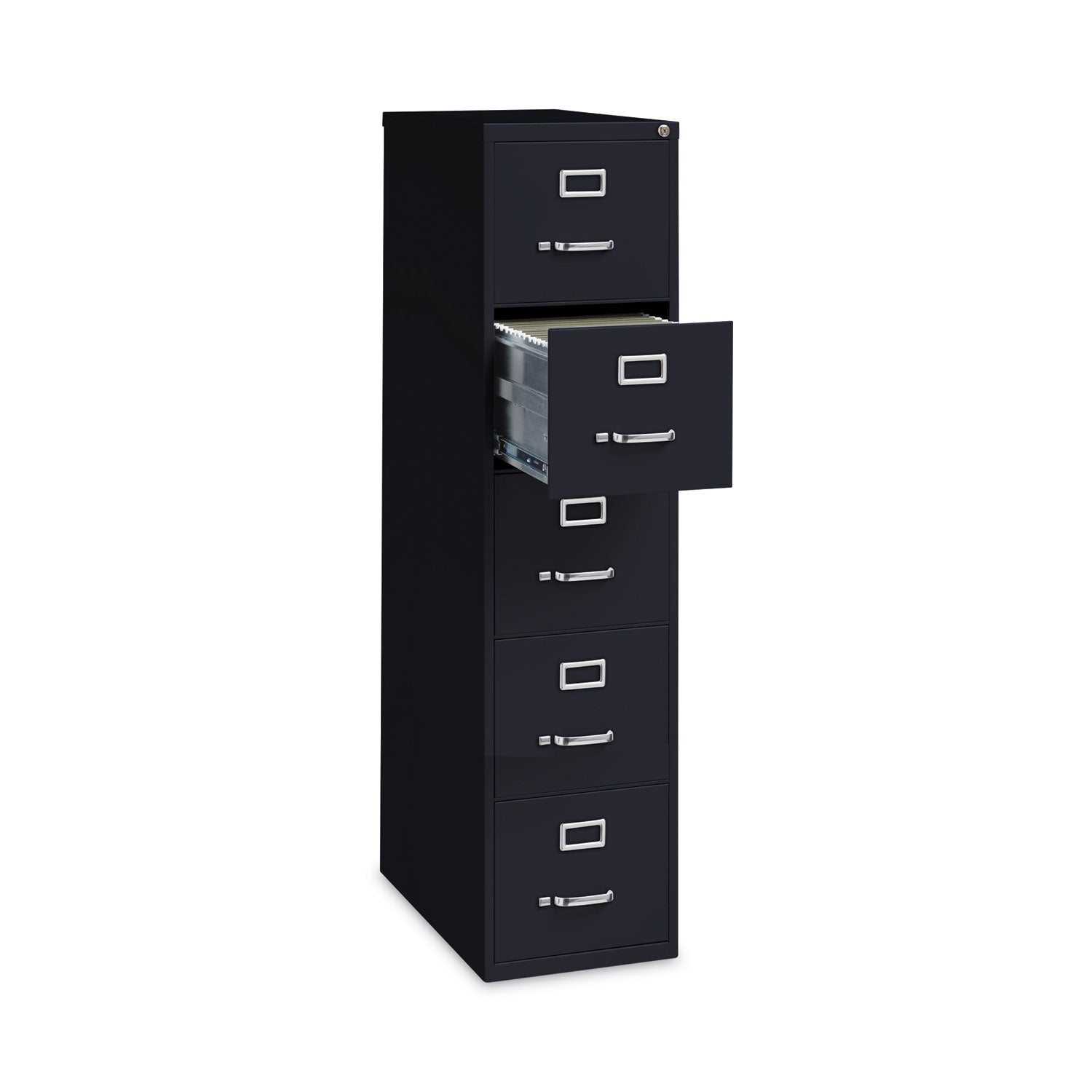 Alera® Five-Drawer Economy Vertical File, Letter-Size File Drawers, 15" x 26.5" x 61.37", Black