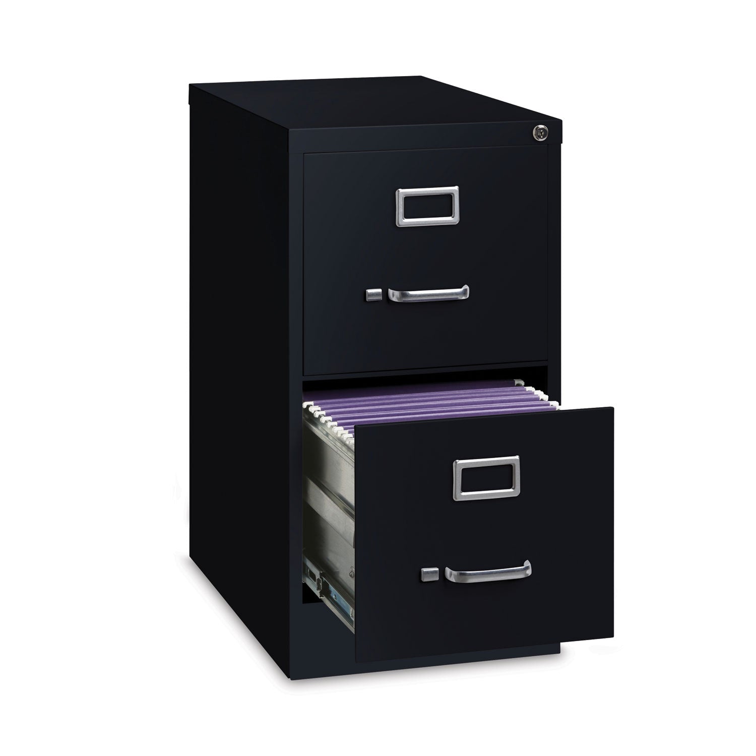 Alera® Two-Drawer Economy Vertical File, Letter-Size File Drawers, Black, 15" x 22" x 28.37"