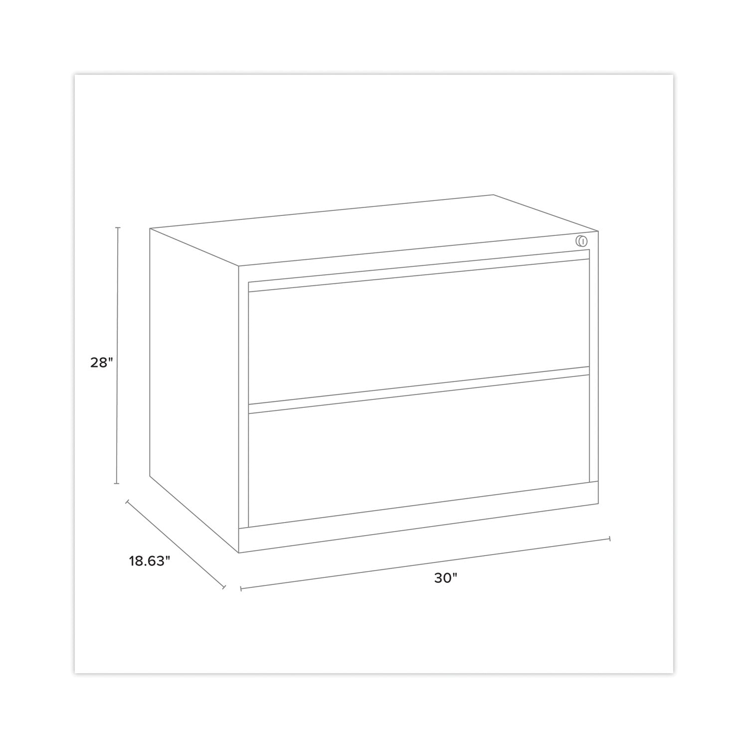 Hirsh Industries® Lateral File Cabinet, 2 Letter/Legal/A4-Size File Drawers, Black, 30 x 18.62 x 28