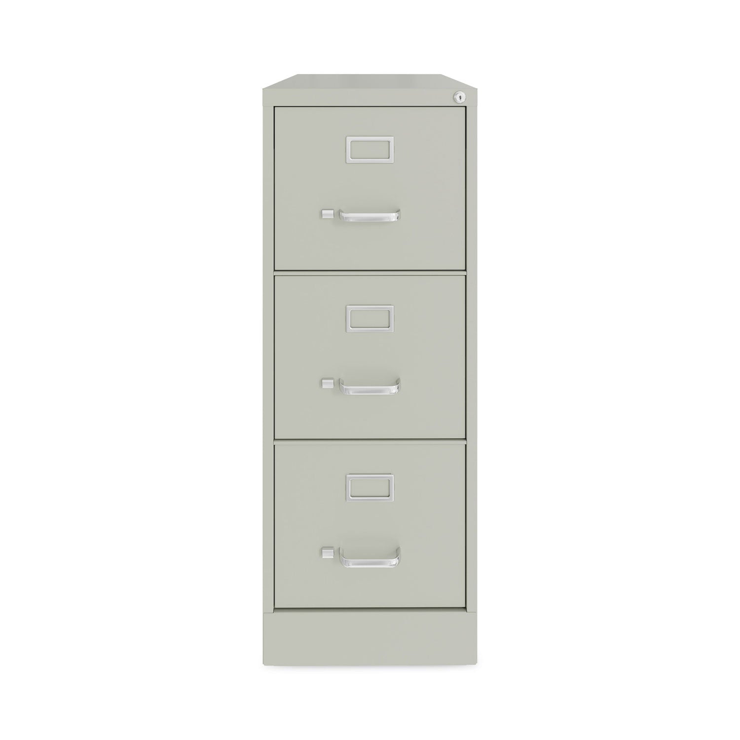 Three-Drawer Economy Vertical File, Letter-Size File Drawers, 15" x 22" x 40.19", Light Gray