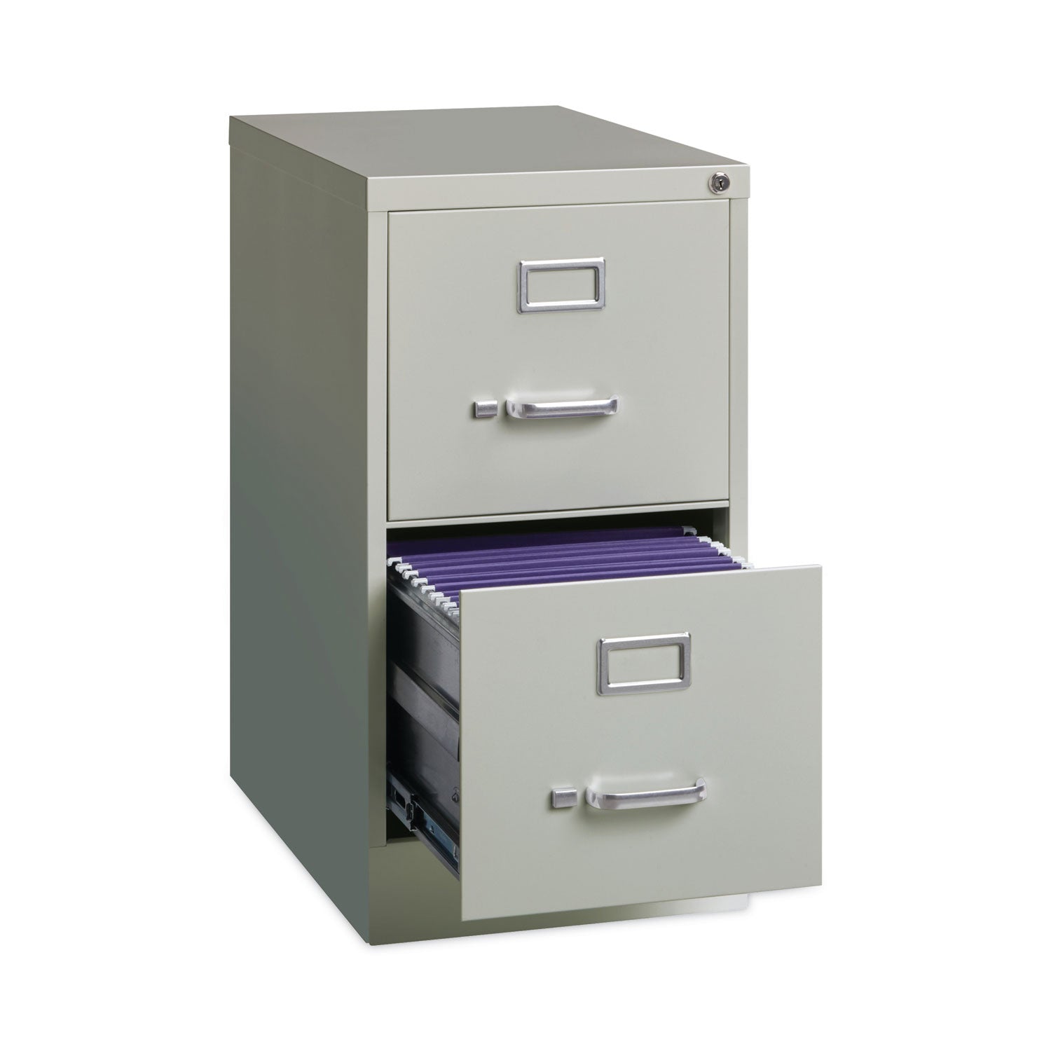 Alera® Two-Drawer Economy Vertical File, Letter-Size File Drawers, 15" x 22" x 28.37", Light Gray