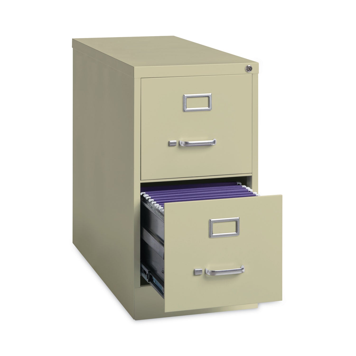 Two-Drawer Economy Vertical File, Letter-Size File Drawers, 15" x 26.5" x 28.37", Putty Alera® Flipcost