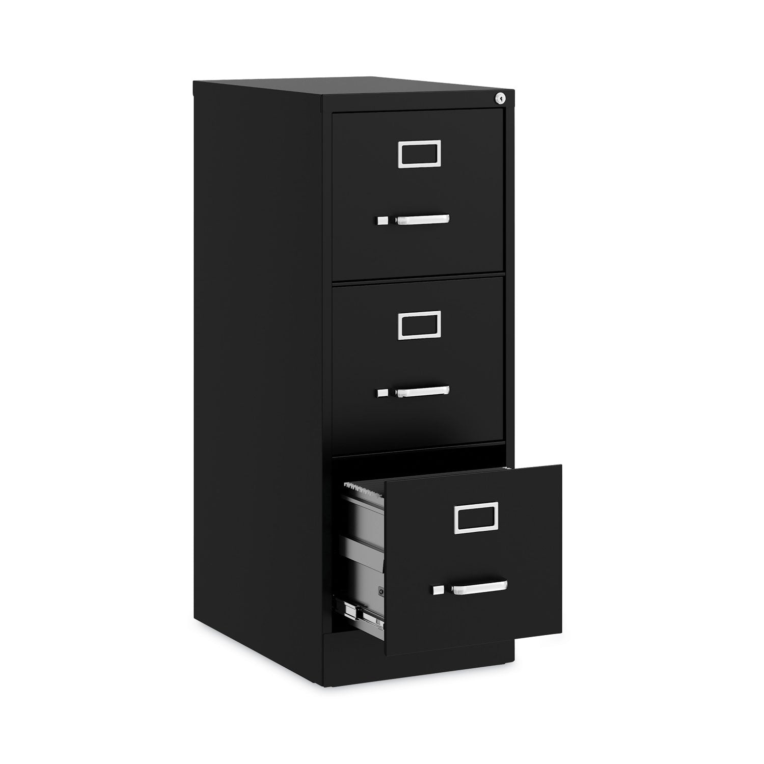 Three-Drawer Economy Vertical File, Letter-Size File Drawers, 15" x 22" x 40.19", Black Alera® Flipcost