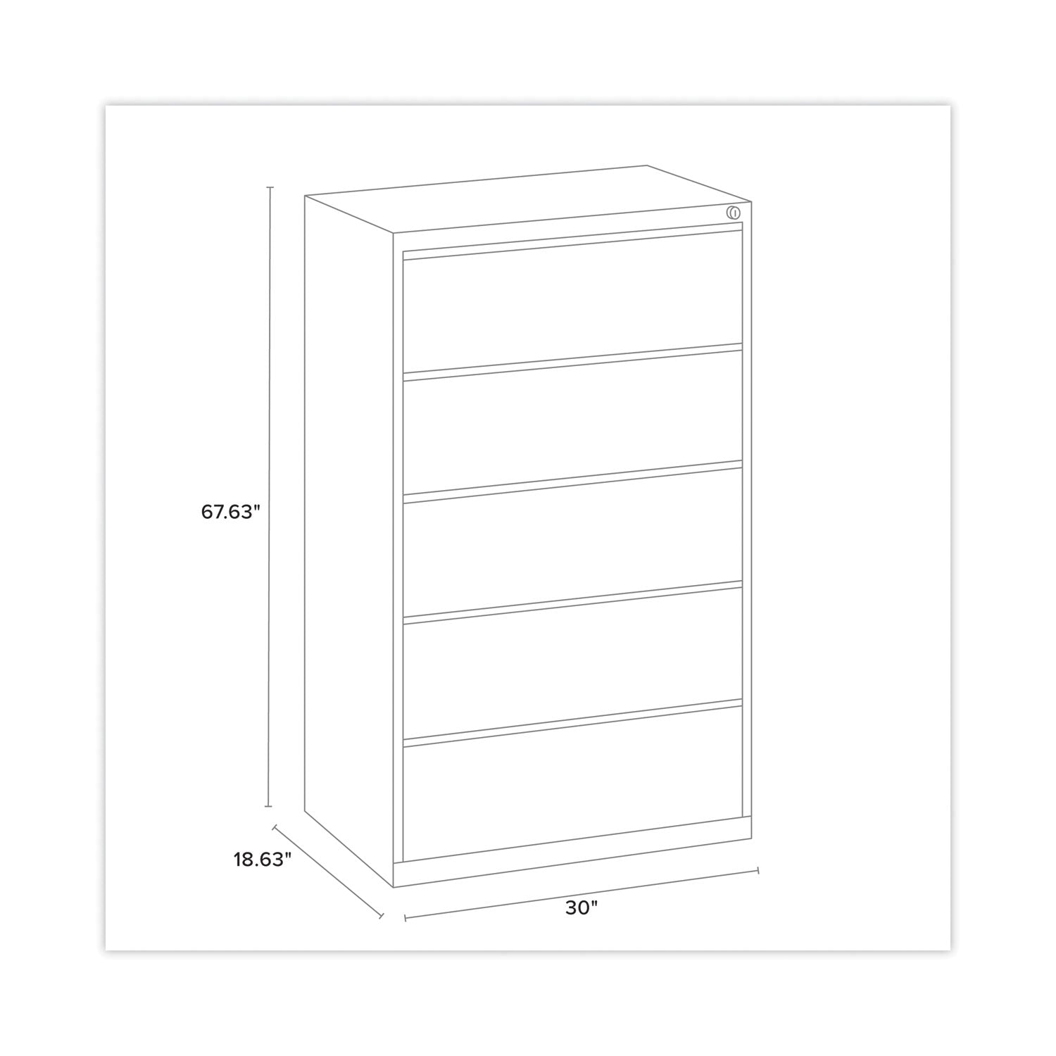 Lateral File, Five Legal/Letter/A4-Size File Drawers, 30" x 18.62" x 67.62", Putty Alera® Flipcost