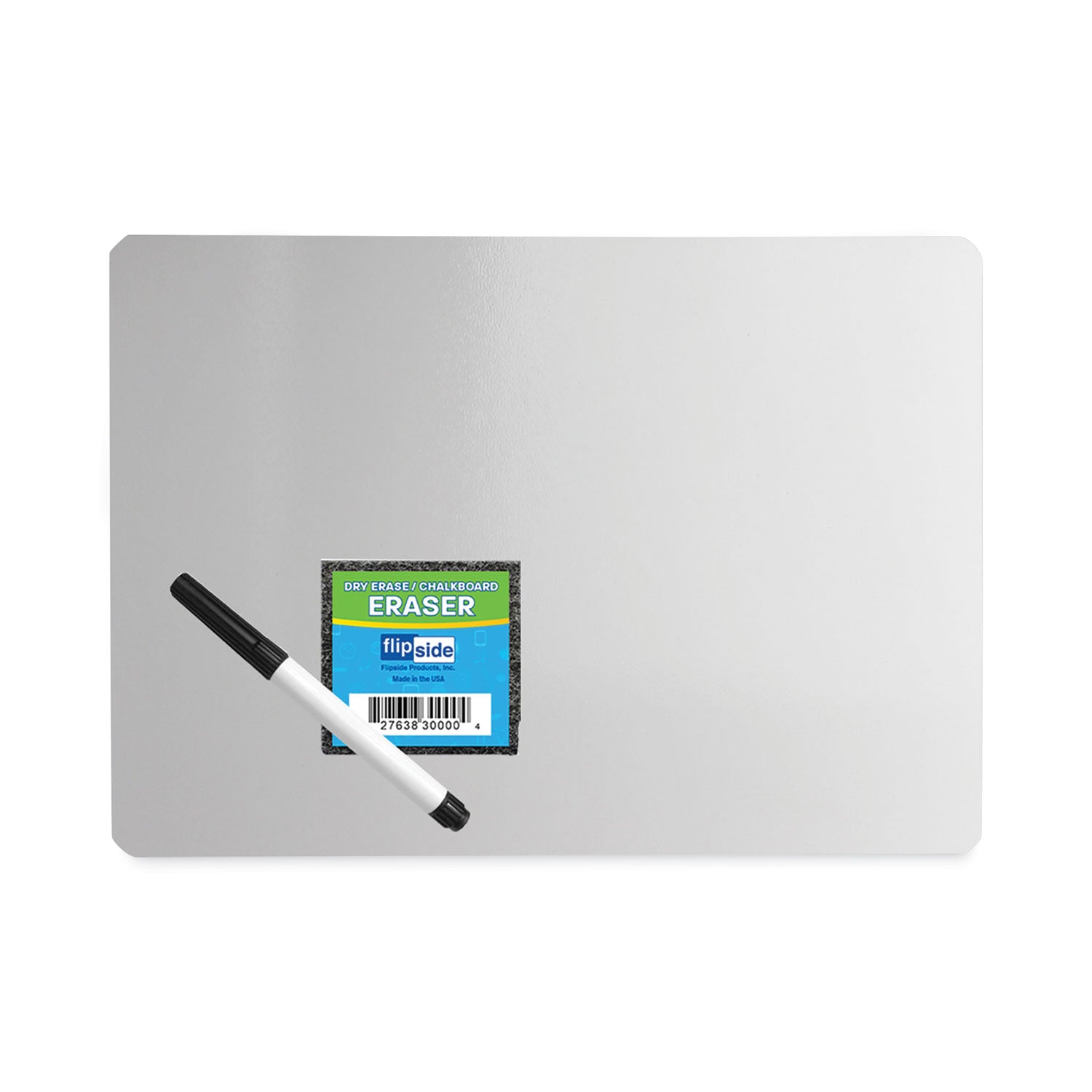 Dry Erase Board Set with Black Markers, 12 x 9, White Surface, 12/Pack