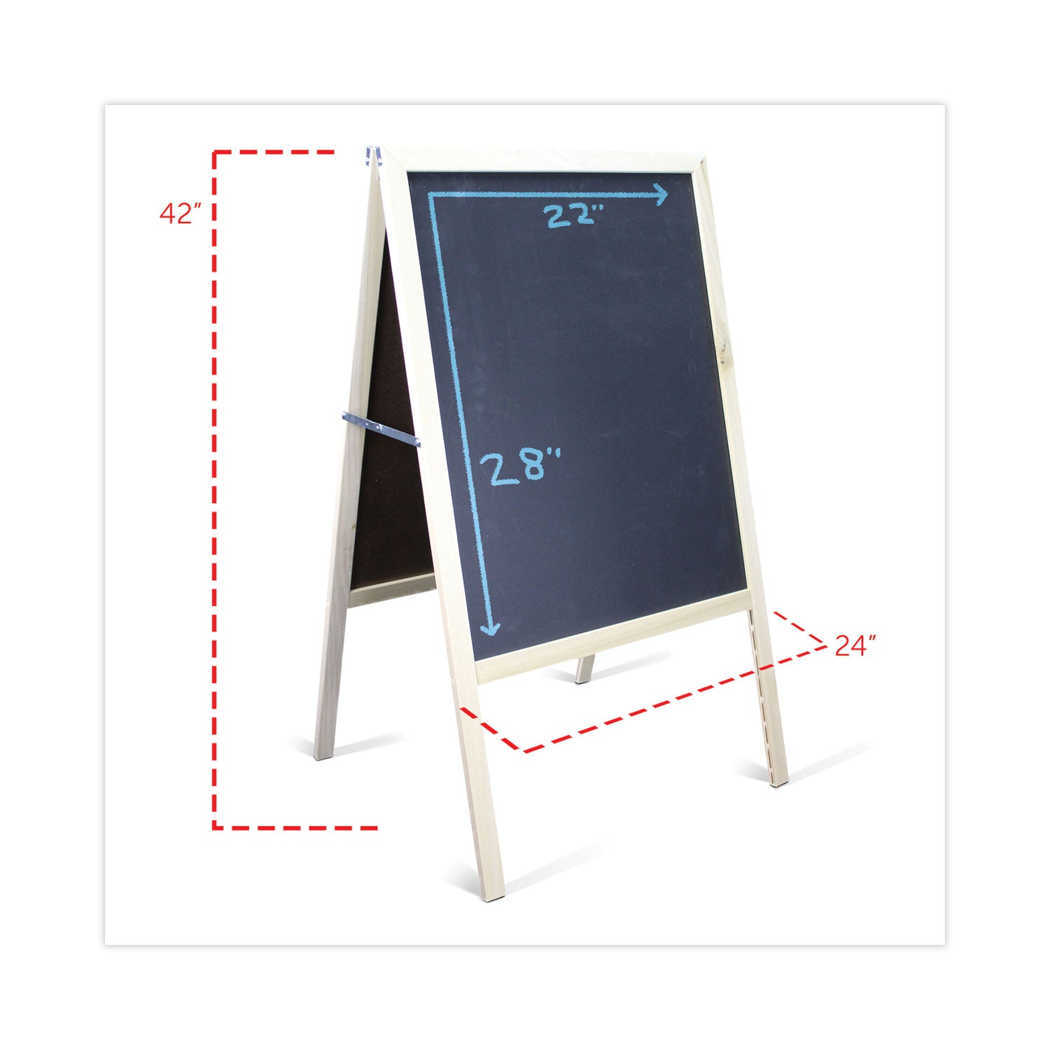 Flipside Black Chalkboard Marquee, 24 x 42, Black Surface, Natural Wood Frame