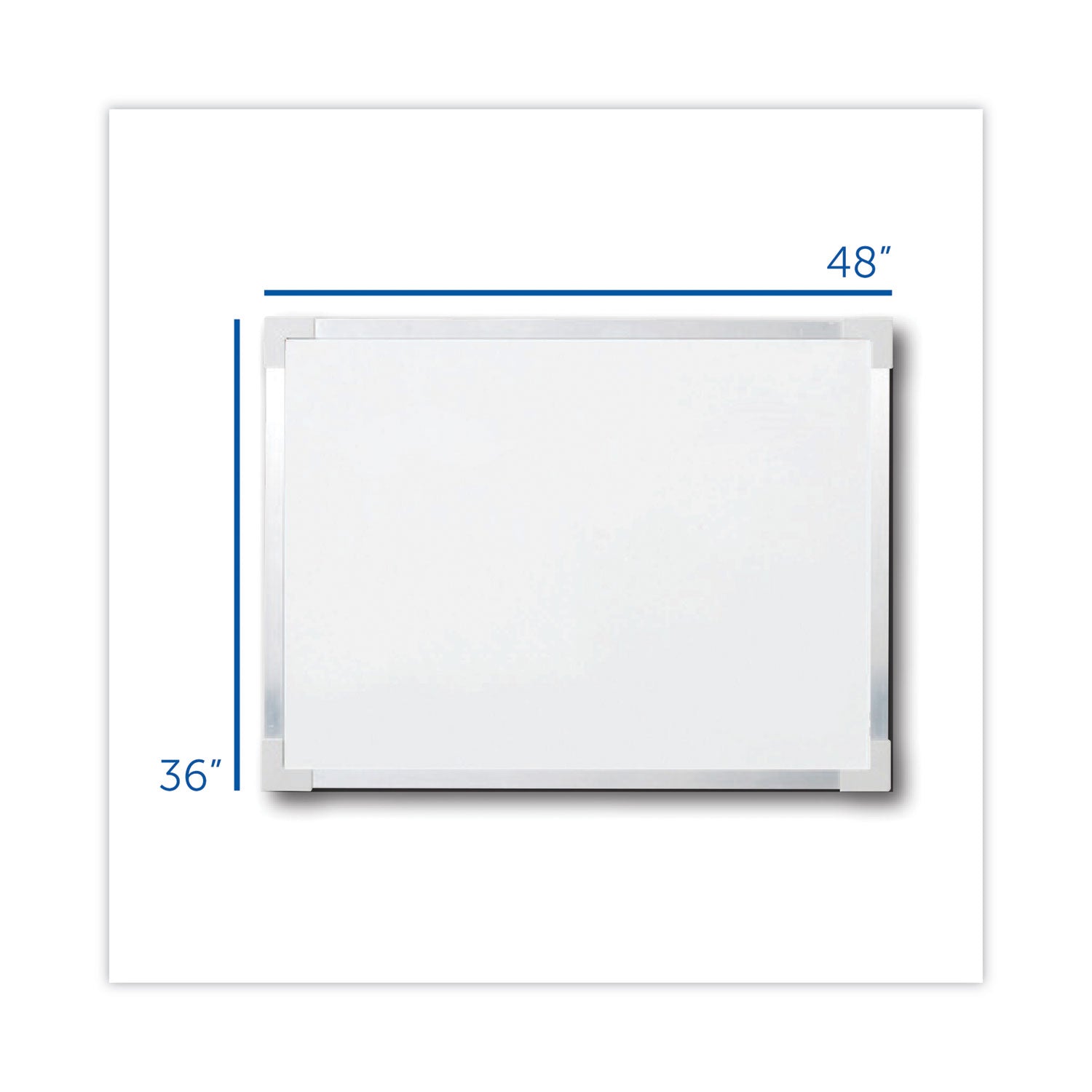 Flipside Framed Dry Erase Board, 48 x 36, White Surface, Silver Aluminum Frame