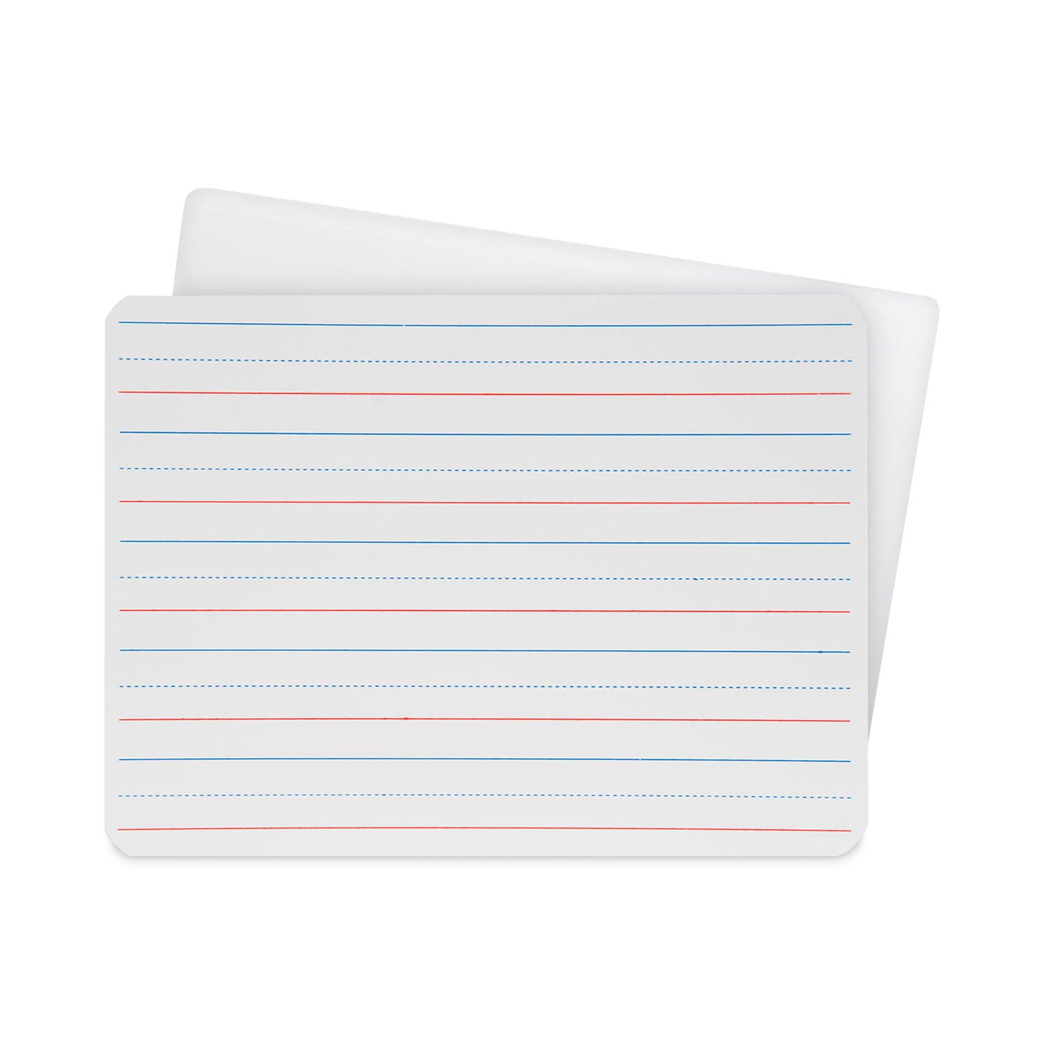 Two-Sided Red and Blue Ruled Dry Erase Board, 12 x 9, Ruled White Front/Unruled White Back, 12/Pack