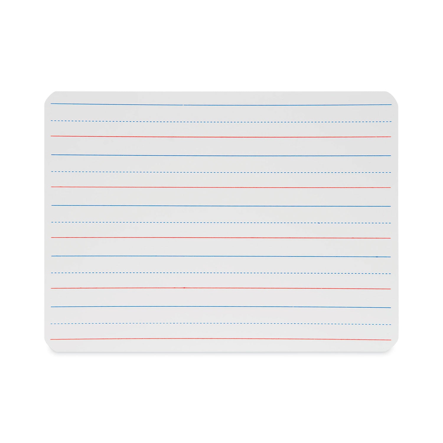 Magnetic Two-Sided Red and Blue Ruled Dry Erase Board, 12 x 9, Ruled White Front/Unruled White Back, 12/Pack