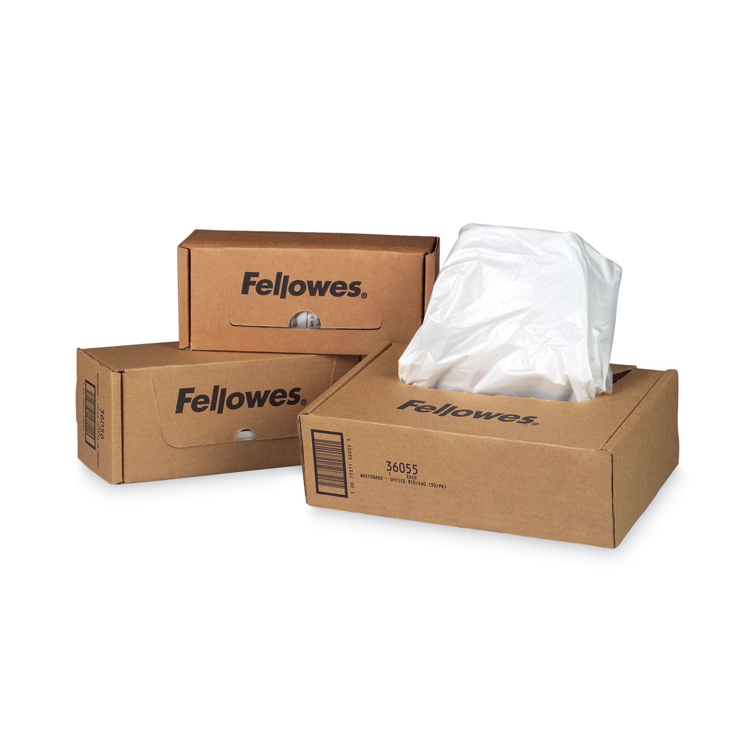 Fellowes® Shredder Waste Bags, 50 gal Capacity, 50/Carton