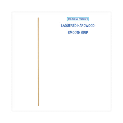 BOARDWALK Threaded End Broom Handle, Lacquered Hardwood, 0.94" dia x 54", Natural - Flipcost