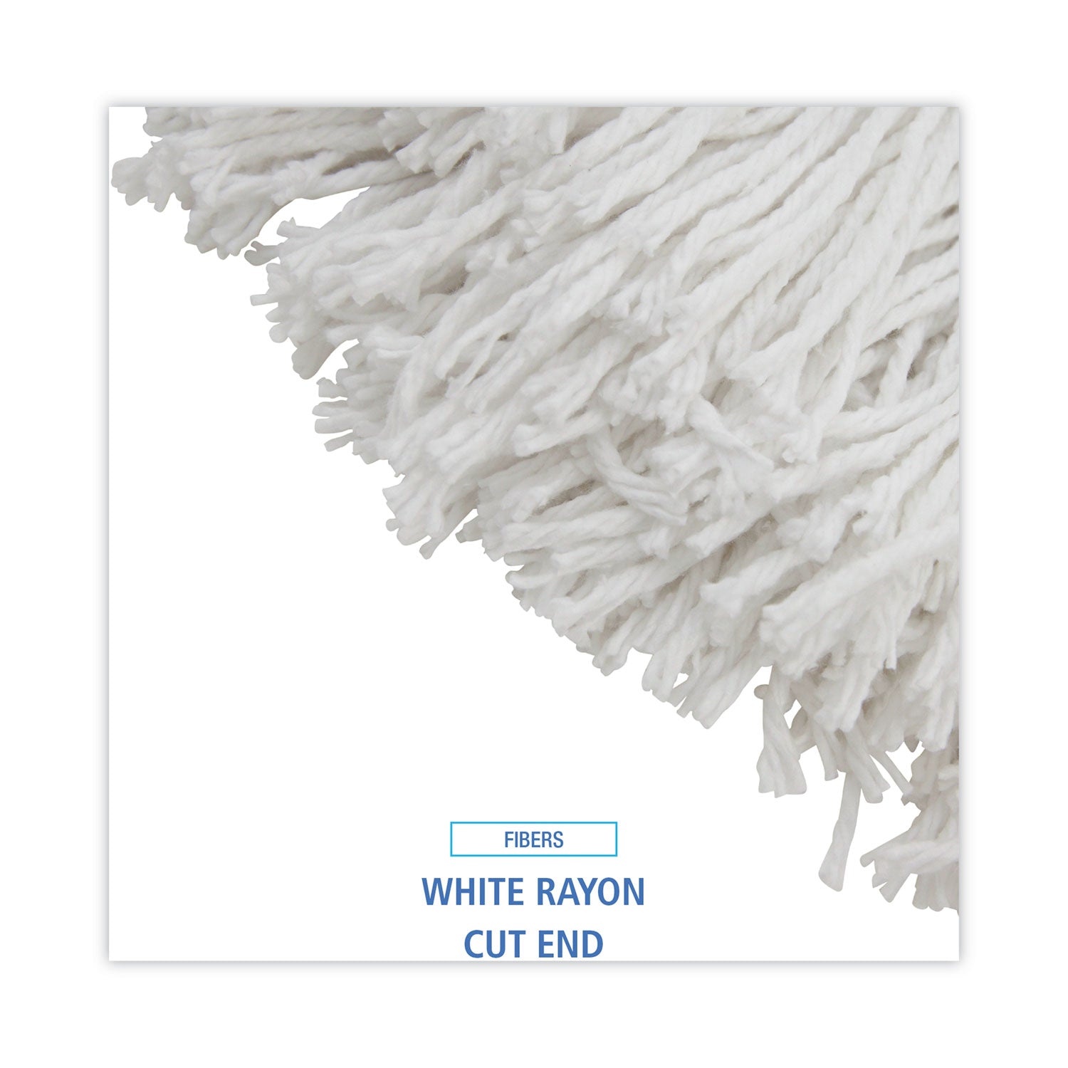 Boardwalk® Premium Cut-End Wet Mop Heads, Rayon, 16oz, White, 12/Carton