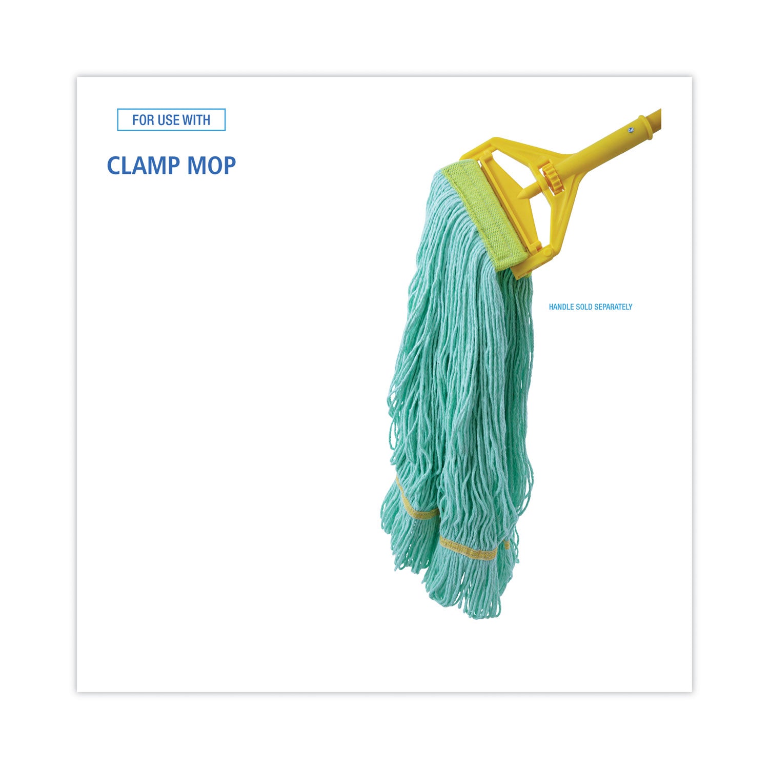 Boardwalk® EcoMop Looped-End Mop Head, Recycled Fibers, Medium Size, Green, 12/Carton