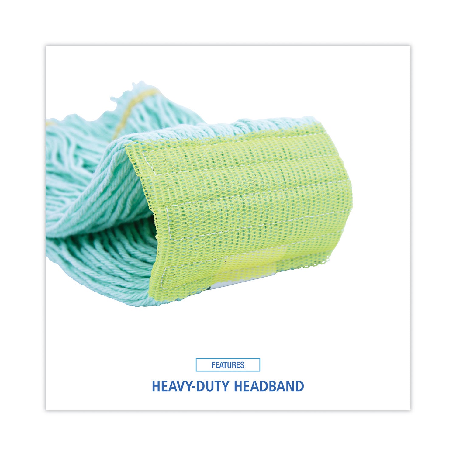 Boardwalk® EcoMop Looped-End Mop Head, Recycled Fibers, Medium Size, Green, 12/Carton