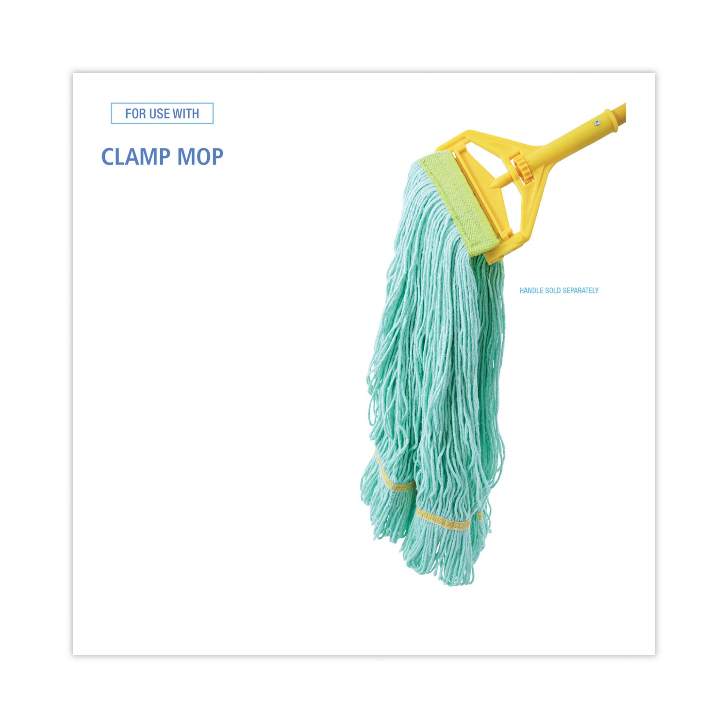 Boardwalk® EcoMop Looped-End Mop Head, Recycled Fibers, Medium Size, Green