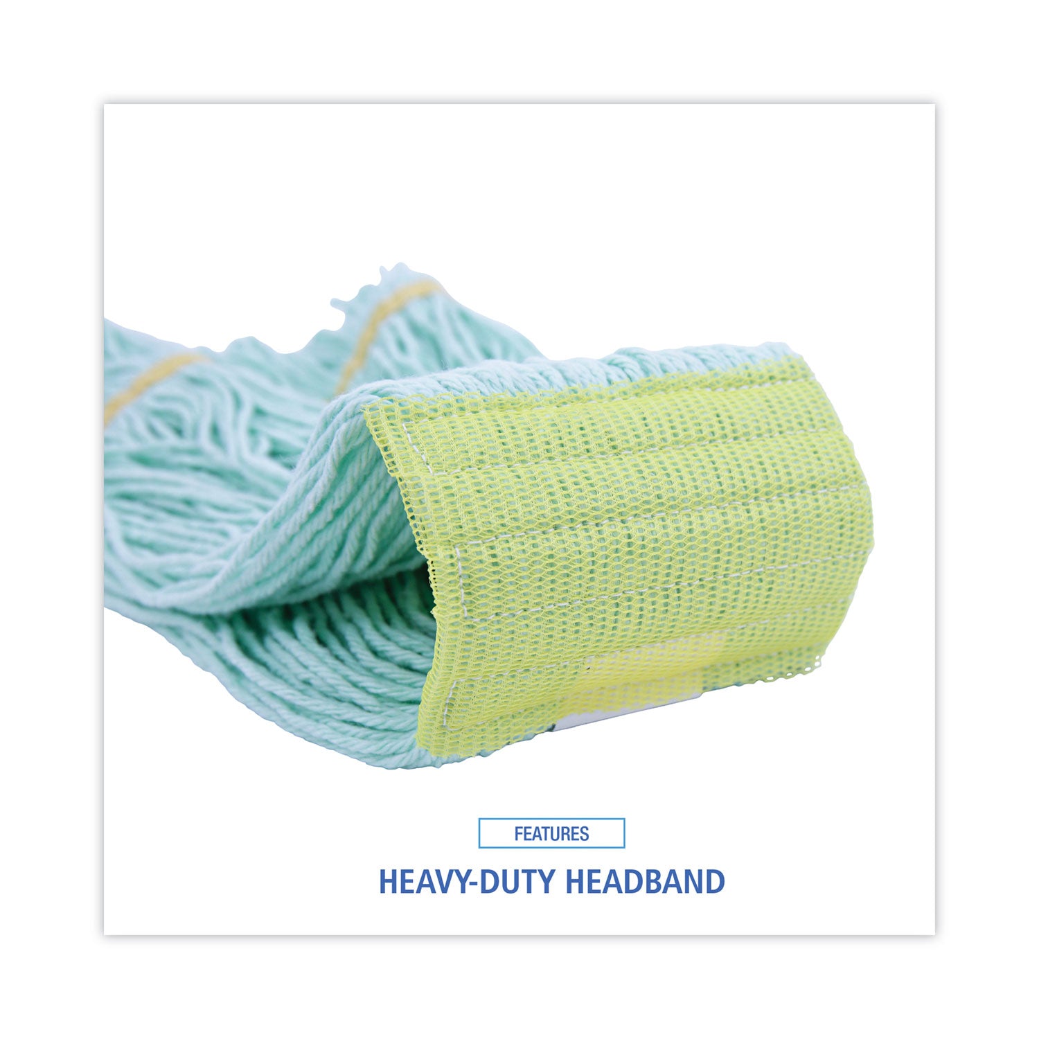 Boardwalk® EcoMop Looped-End Mop Head, Recycled Fibers, Extra Large Size, Green, 12/CT