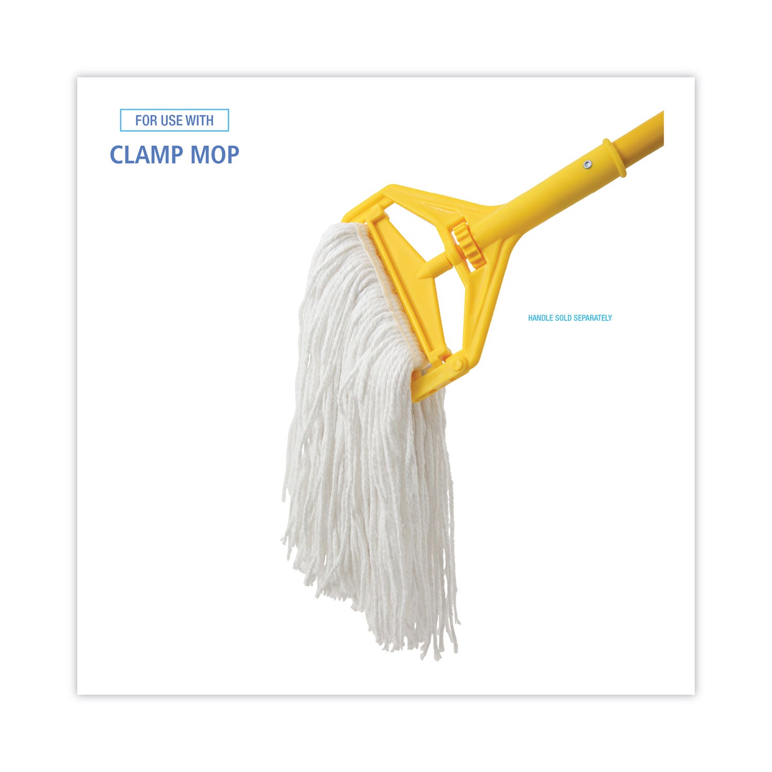 Boardwalk® Mop Head, Value Standard Head, Rayon Fiber, Cut-End, Size No. 16, White, 12/Carton