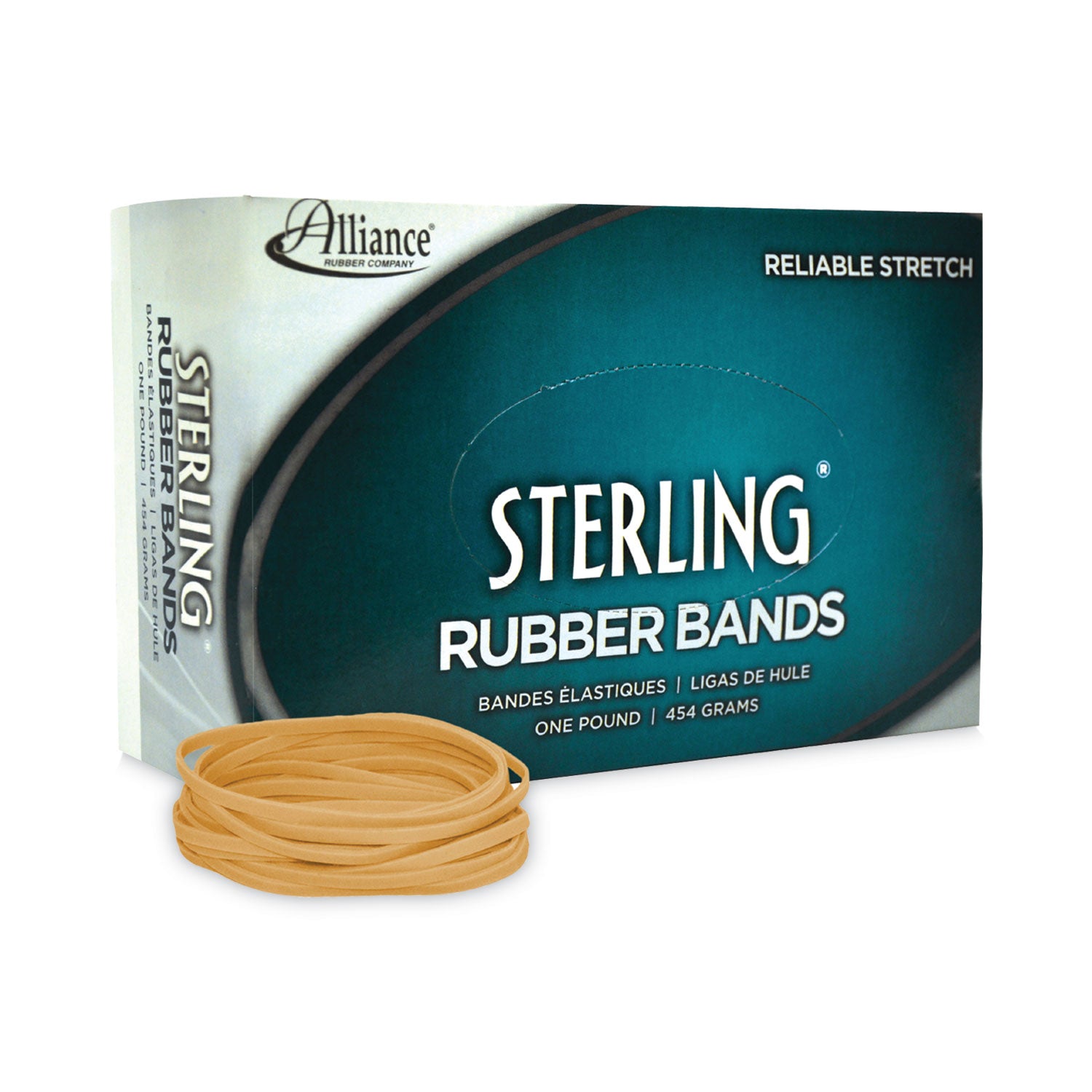 Alliance® Sterling Rubber Bands, Size 33, 0.03" Gauge, Crepe, 1 lb Box, 850/Box