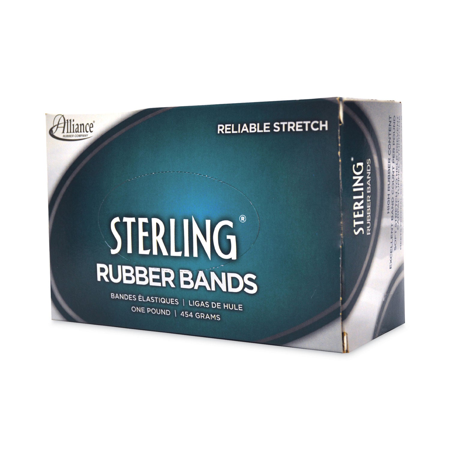 Alliance® Sterling Rubber Bands, Size 19, 0.03" Gauge, Crepe, 1 lb Box, 1,700/Box