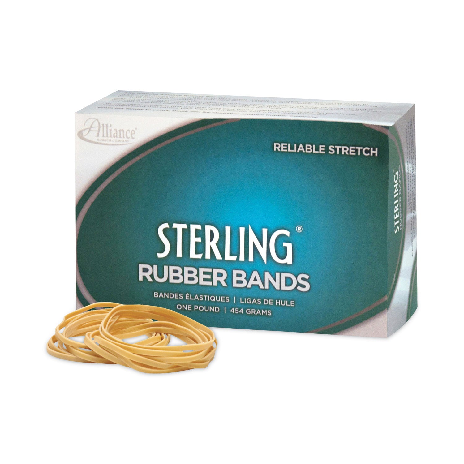 Sterling Rubber Bands, Size 19, 0.03" Gauge, Crepe, 1 lb Box, 1,700/Box