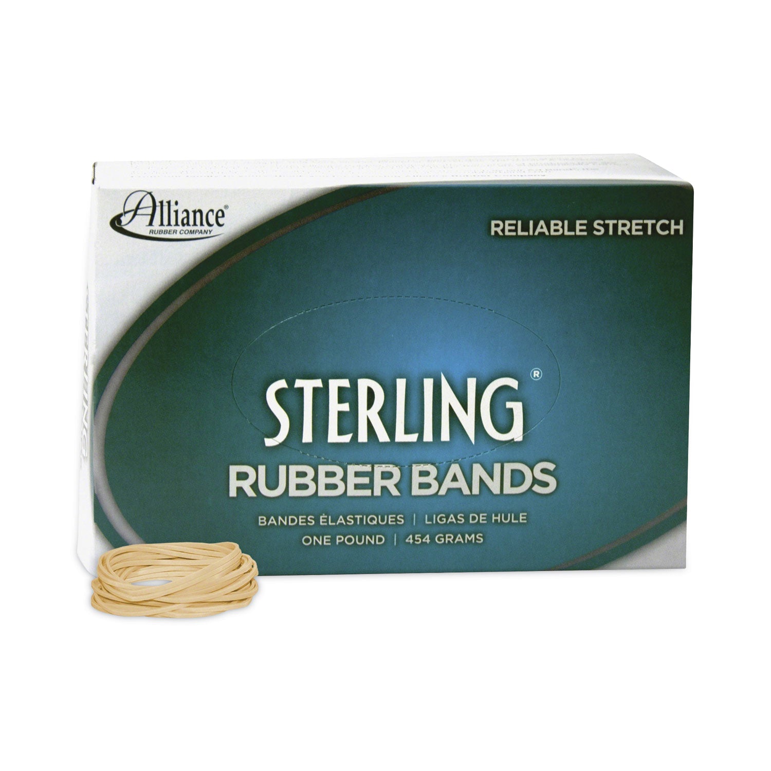 Sterling Rubber Bands, Size 14, 0.03" Gauge, Crepe, 1 lb Box, 3,100/Box