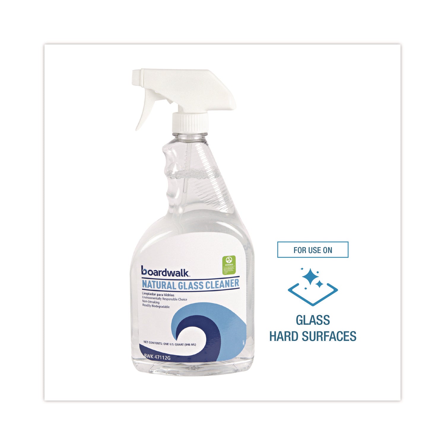 Boardwalk® Natural Glass Cleaner, 32 oz Trigger Spray Bottle, 12/Carton