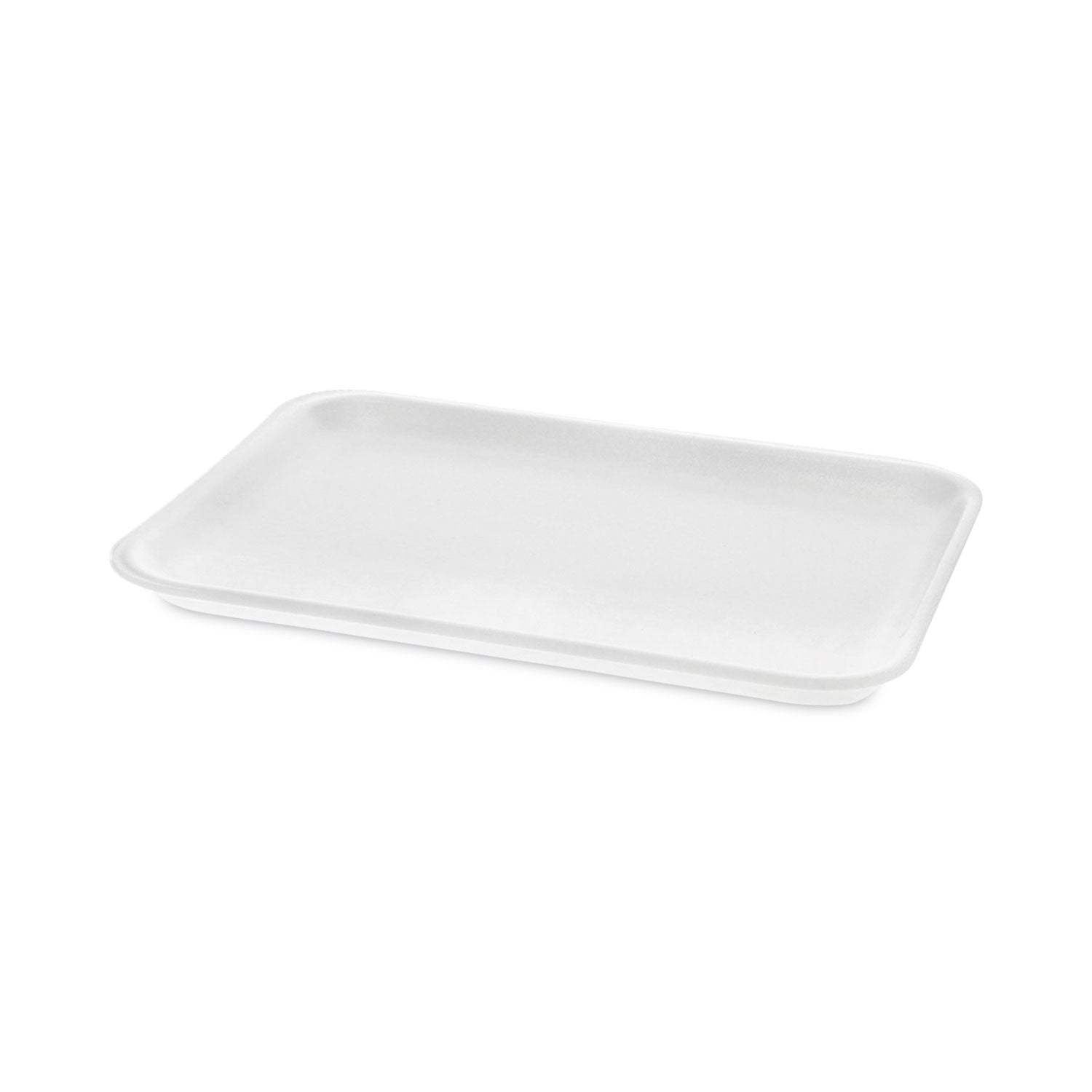 Pactiv Evergreen Meat Tray, #4 Shallow, 9.13 x 7.13 x 0.65, White, Foam, 500/Carton