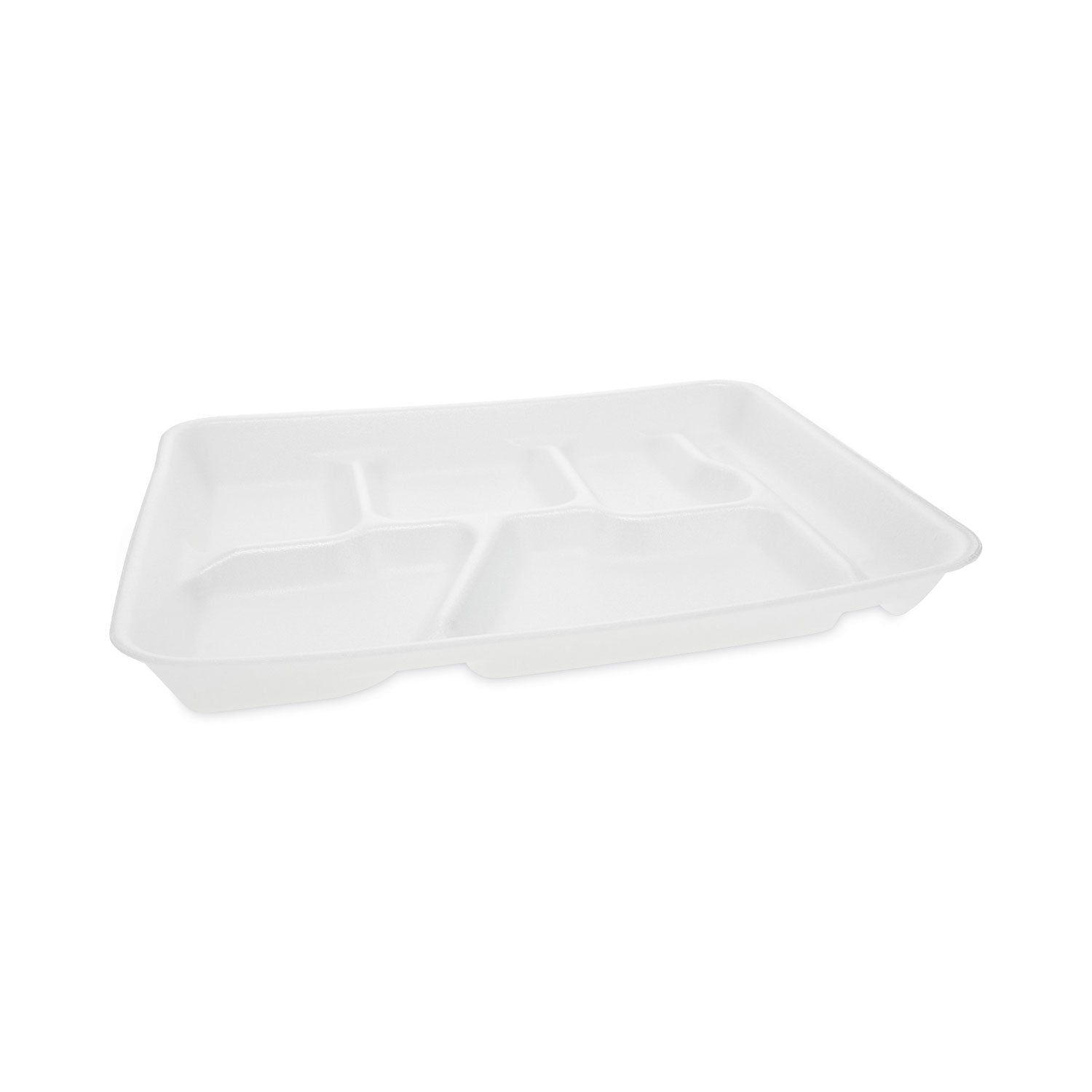 Foam School Trays, 6-Compartment, 8.5 x 11.5 x 1.25, White, 500/Carton